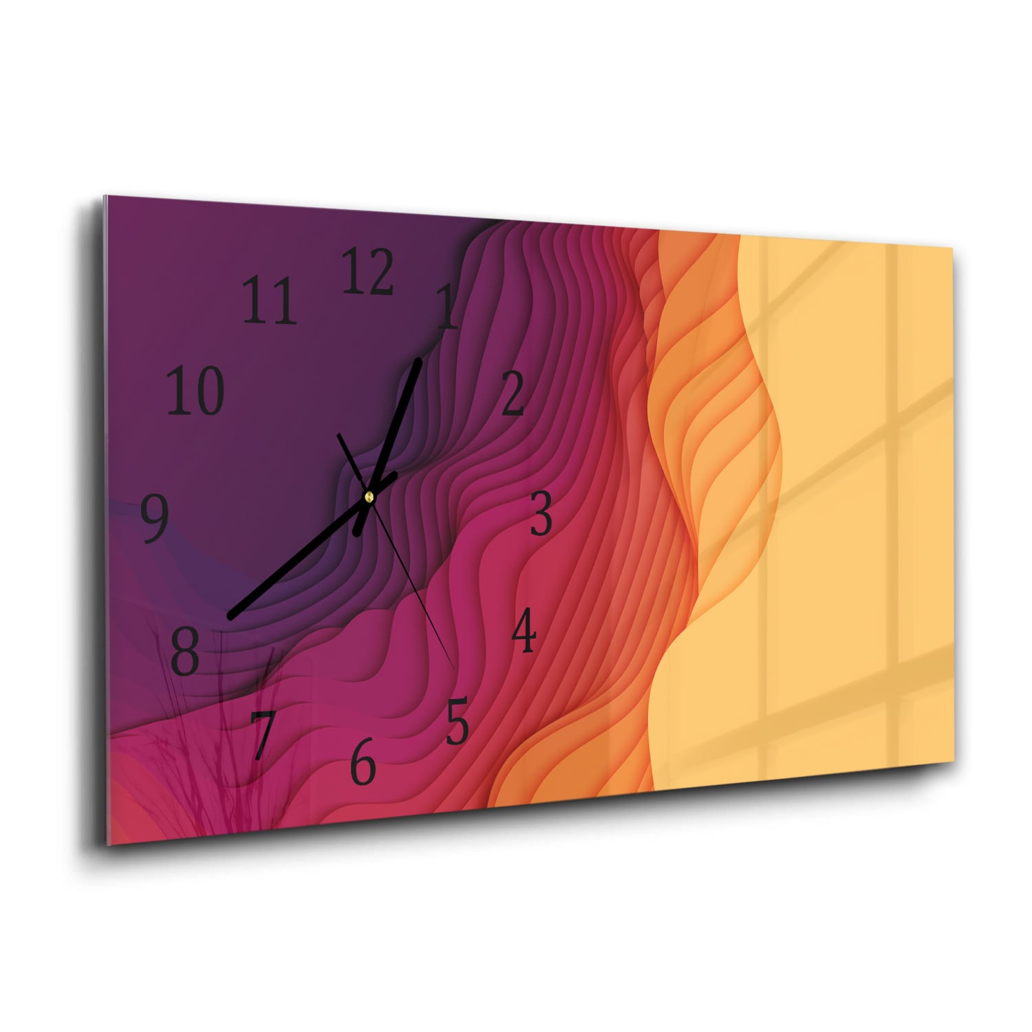 Wanduhr 60x30 - Bunte papiergeschnittene Formen