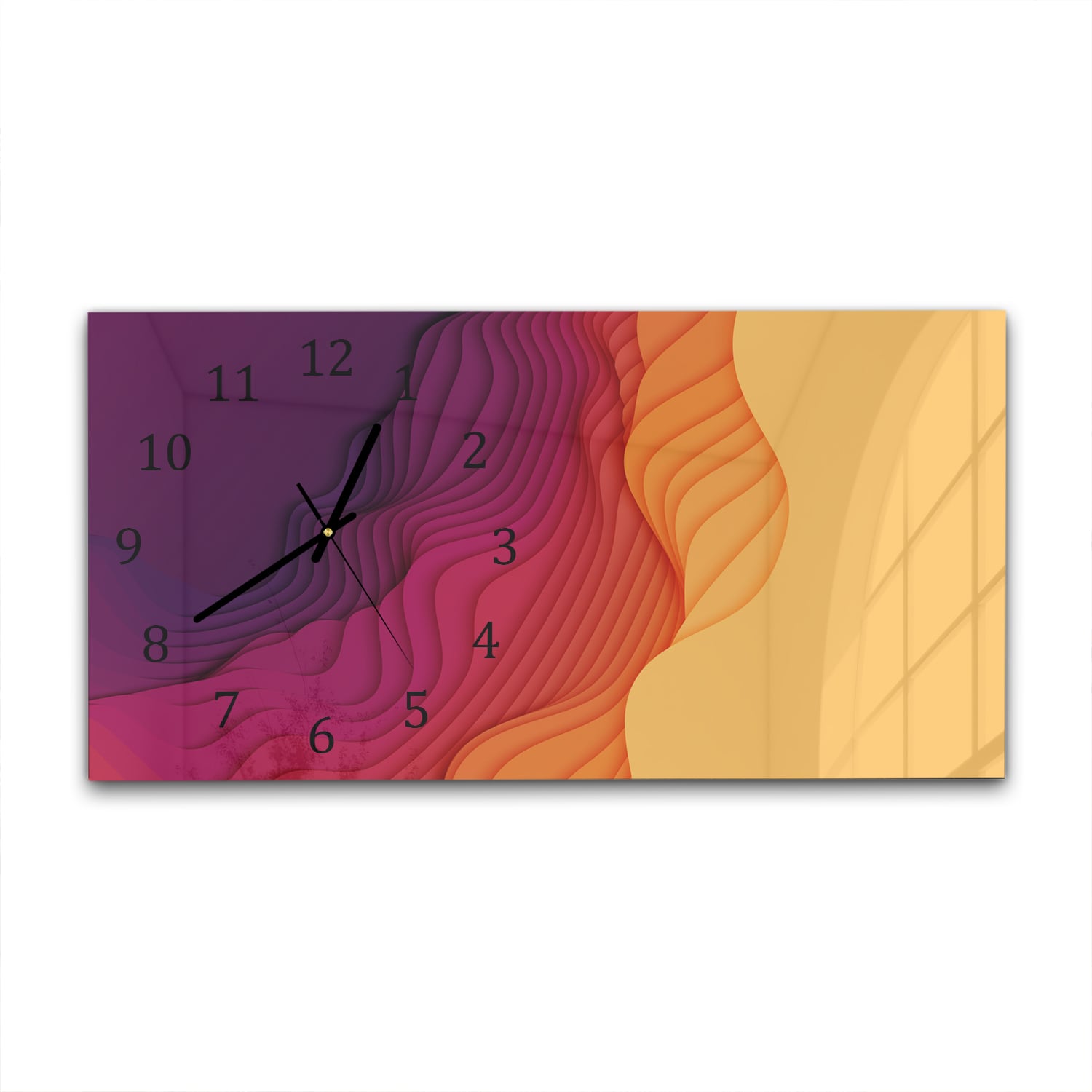 Wanduhr 60x30 - Bunte papiergeschnittene Formen