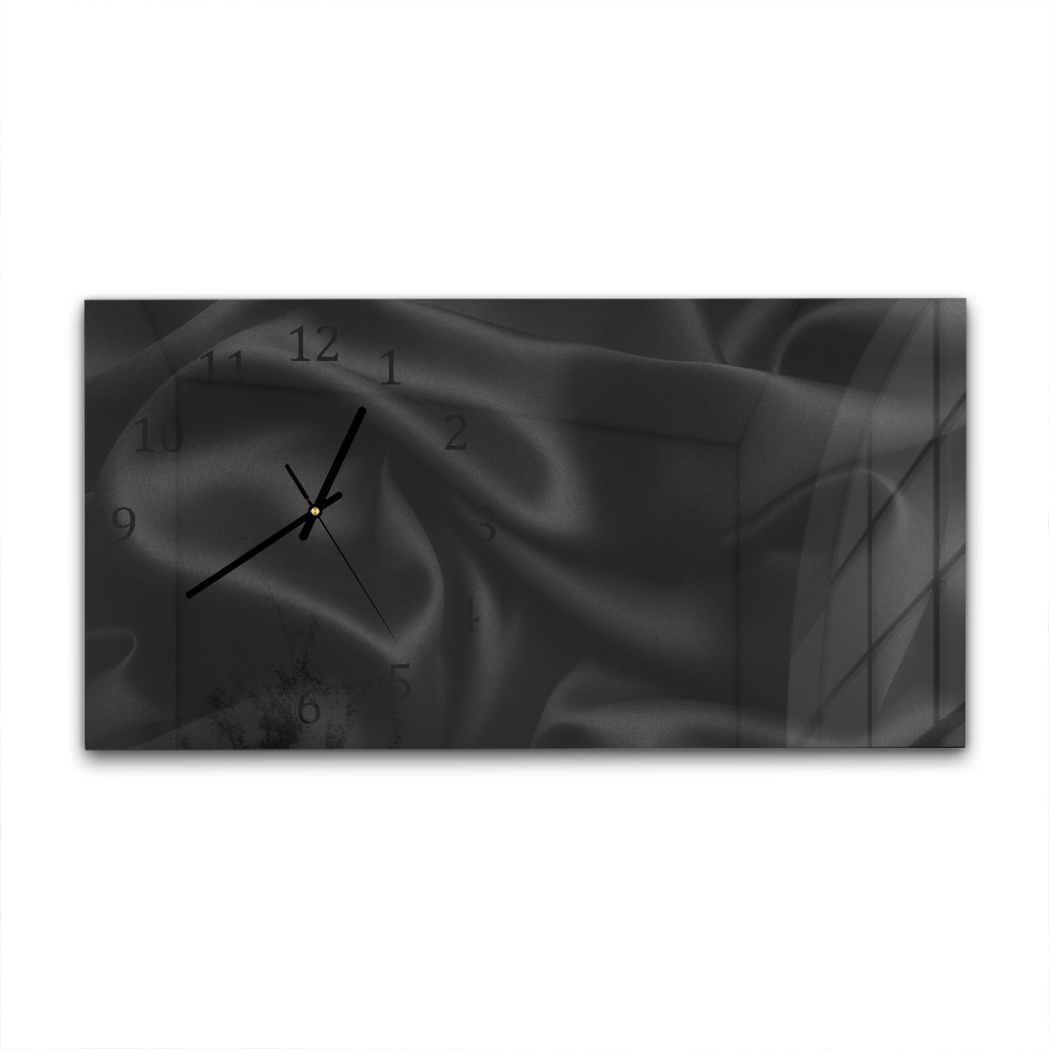 Wanduhr 60x30 - Schwarze Seide