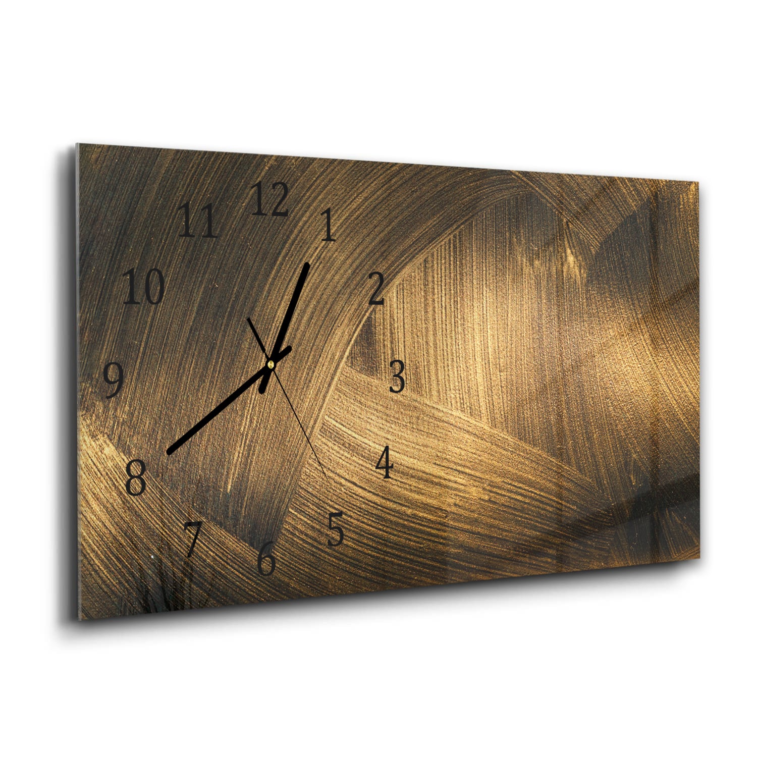 Wanduhr 60x30 - Goldene Schwünge
