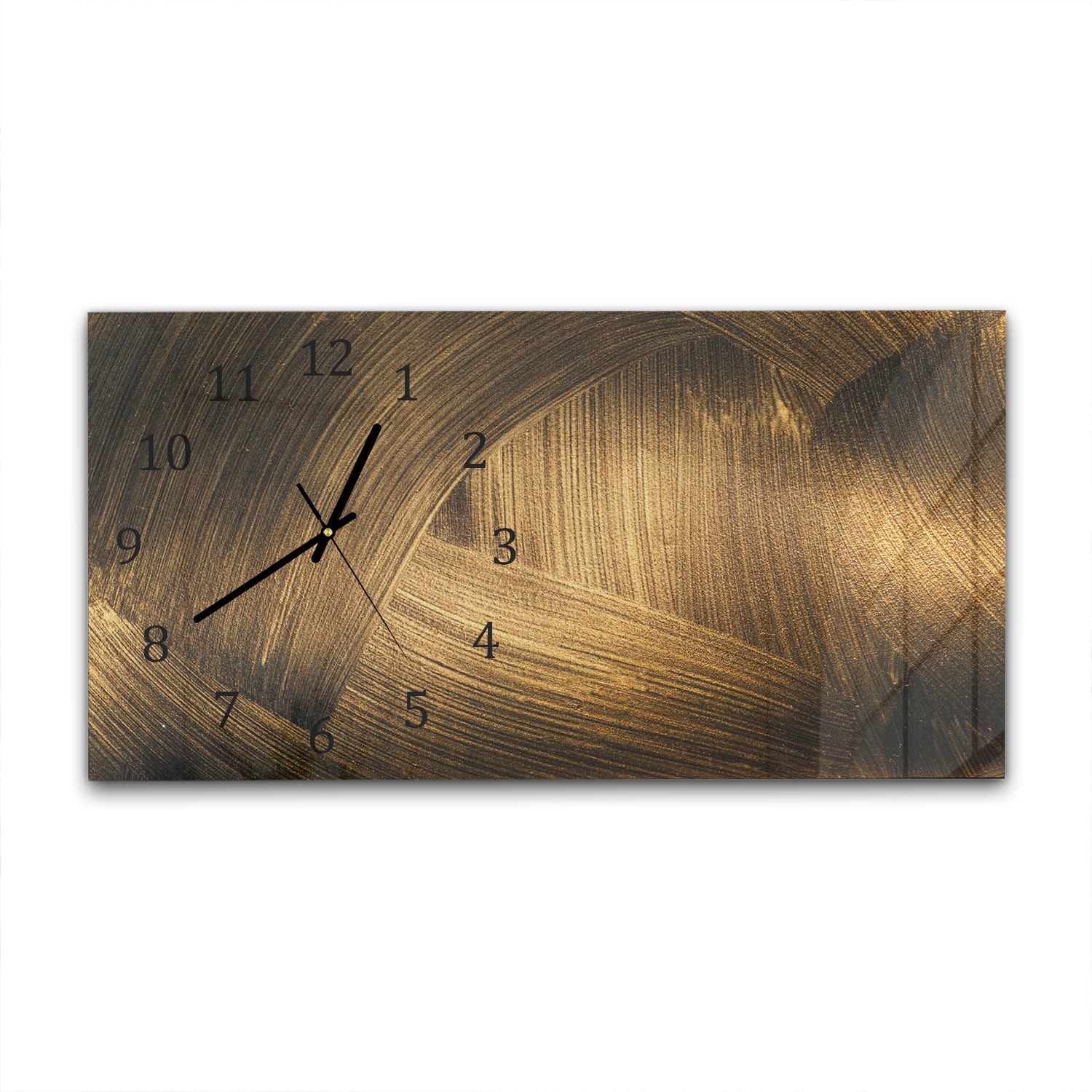 Wanduhr 60x30 - Goldene Schwünge
