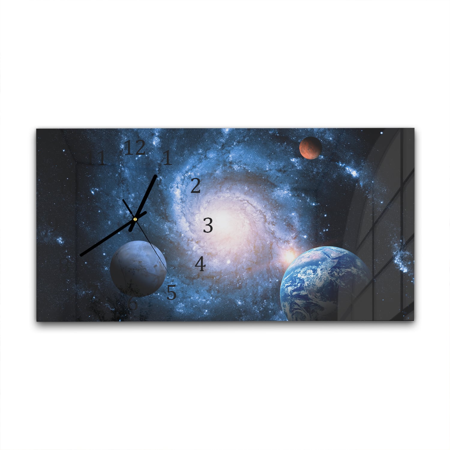 Wanduhr 60x30 - Planeten des Sonnensystems