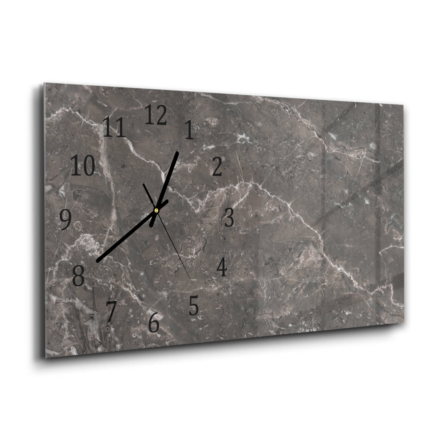 Wanduhr 60x30 - Graubrauner Marmor