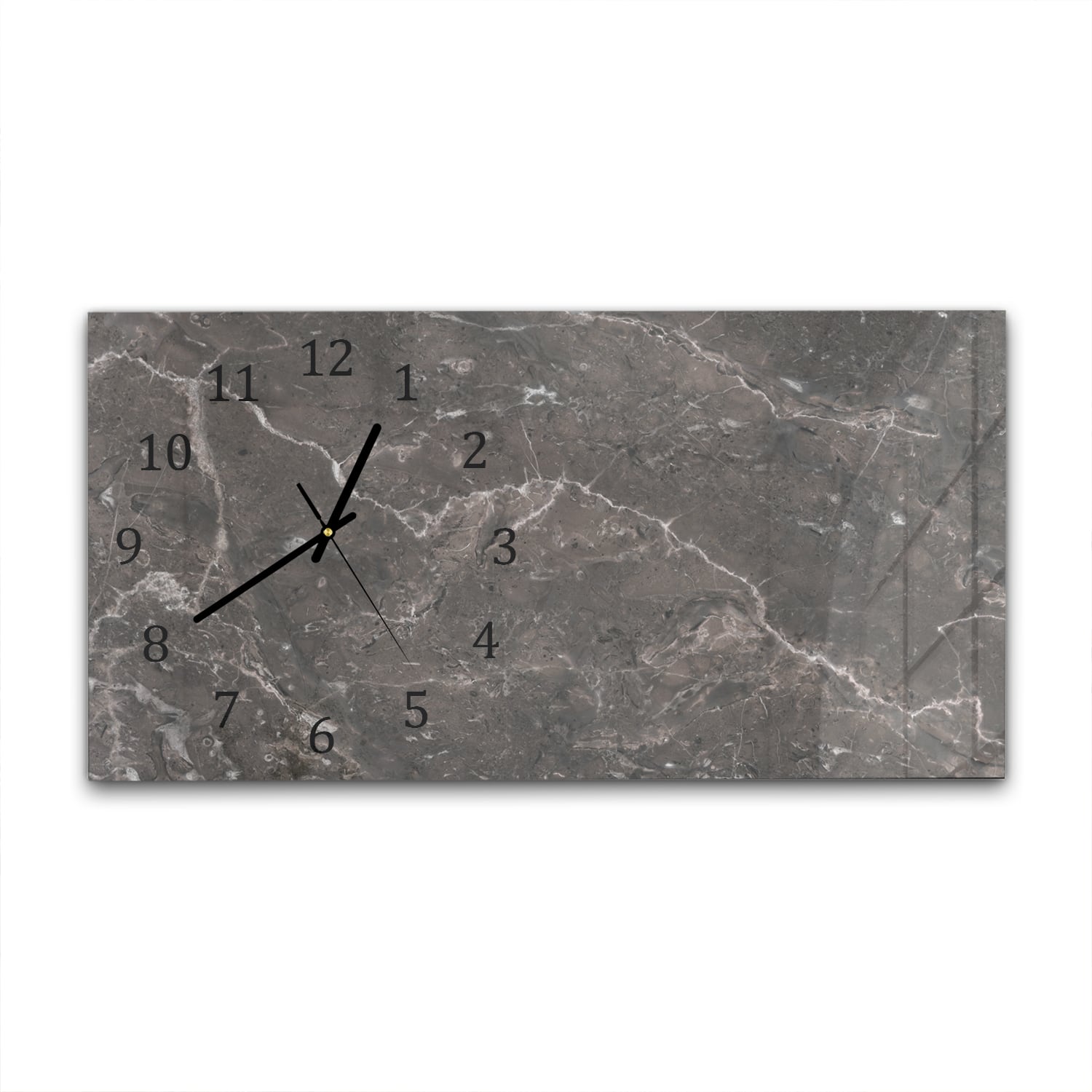 Wanduhr 60x30 - Graubrauner Marmor