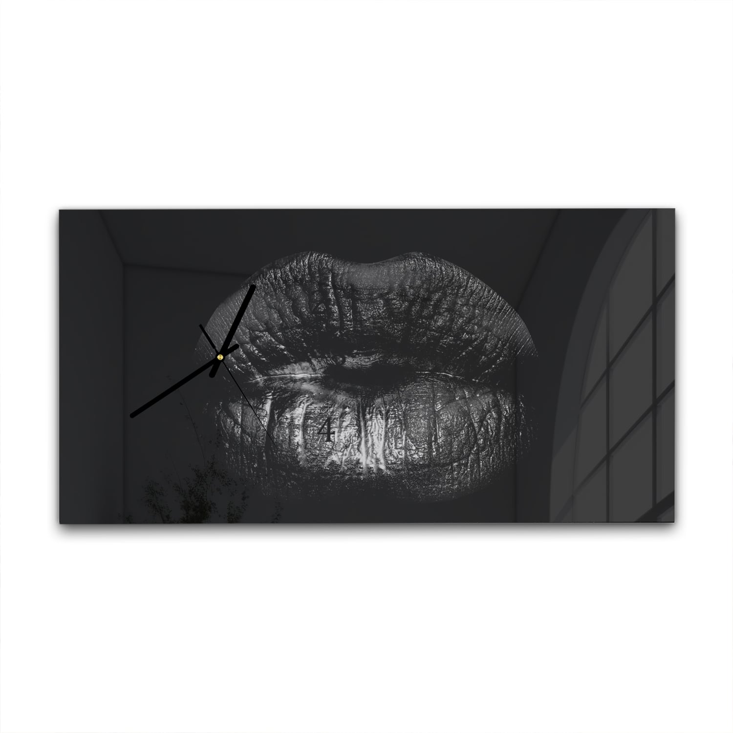 Wanduhr 60x30 - Schwarze Lippen