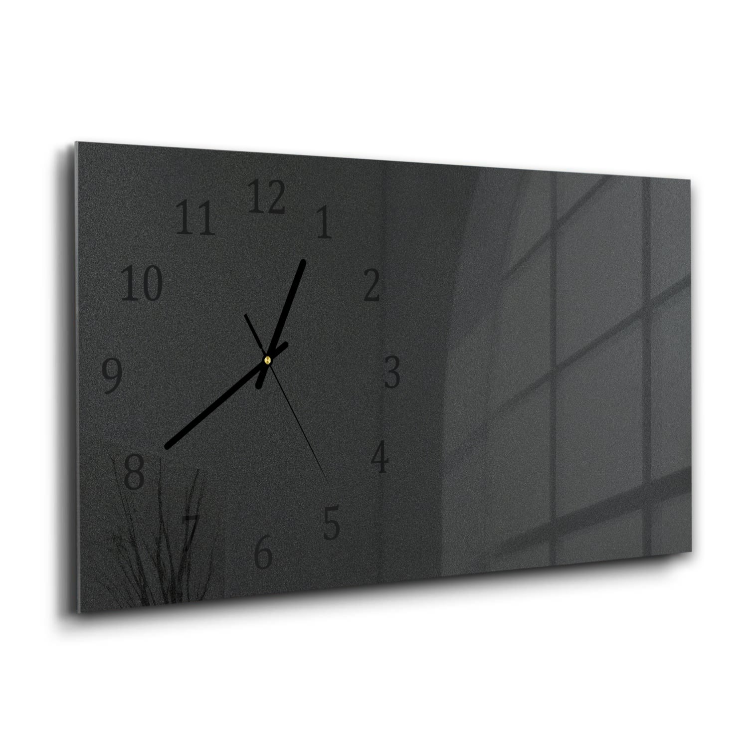 Wanduhr 60x30 - Mattschwarzer Hintergrund