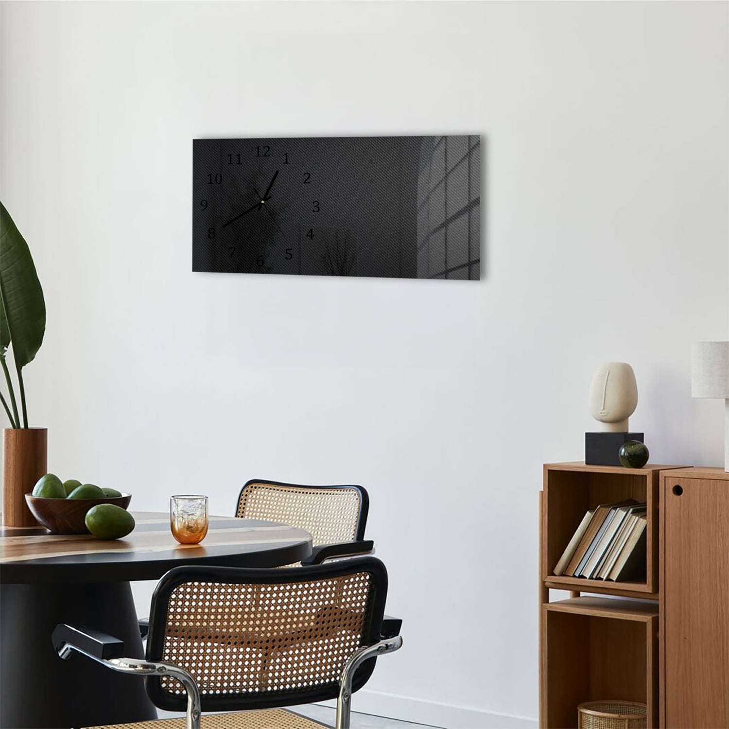 Wanduhr 60x30 - Kohlefaser