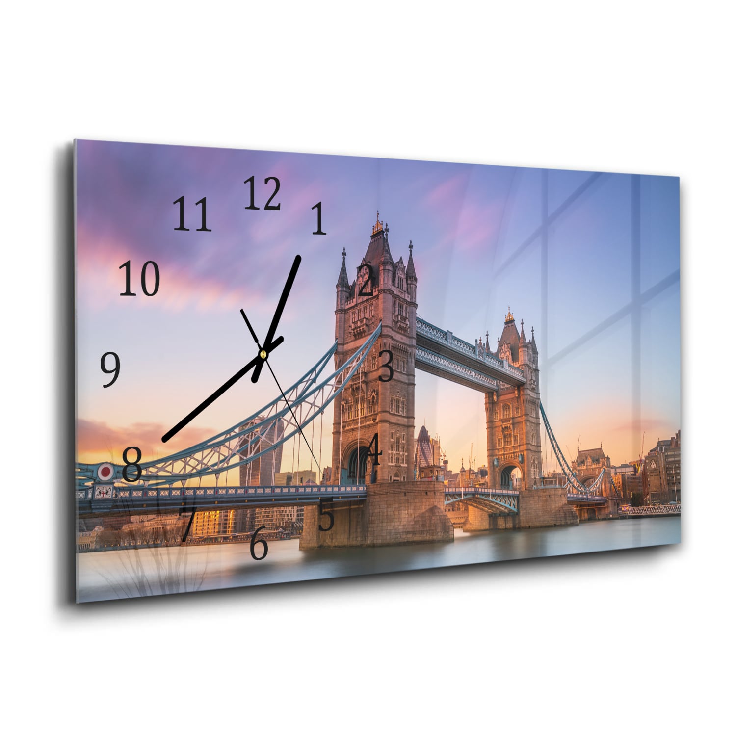 Wanduhr 60x30 - Tower Bridge bei Sonnenuntergang