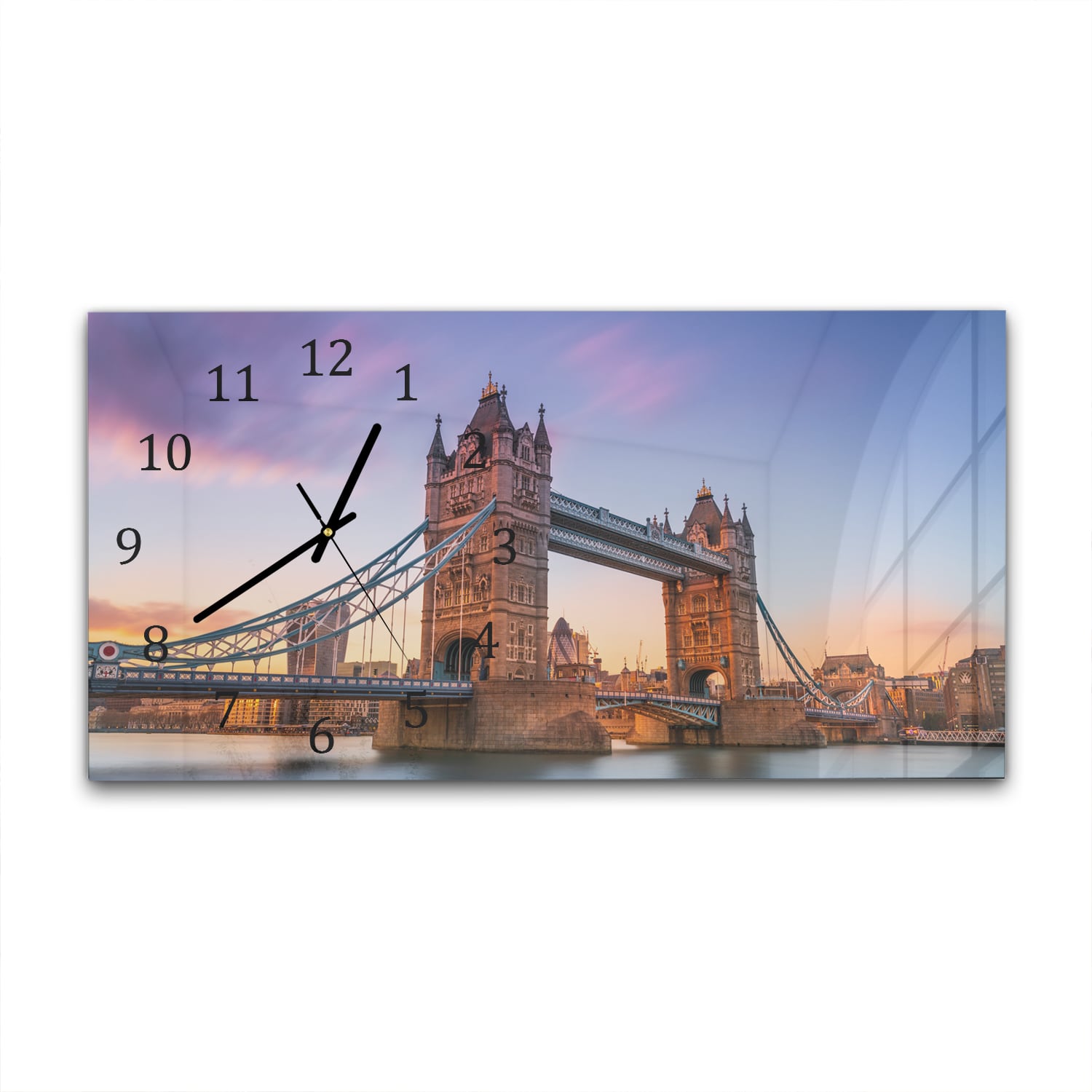 Wanduhr 60x30 - Tower Bridge bei Sonnenuntergang