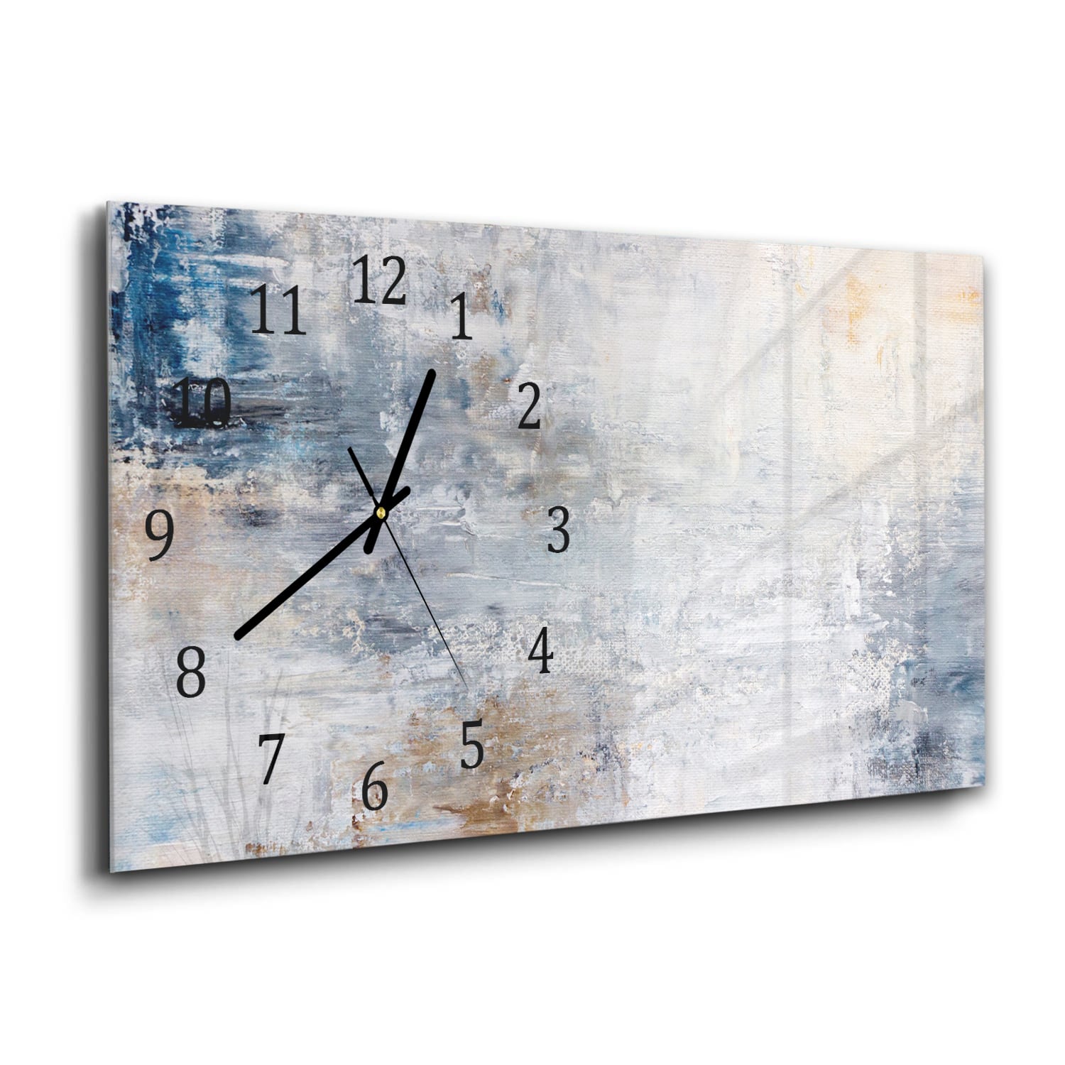 Wanduhr 60x30 - Acrylgemälde auf Leinwand