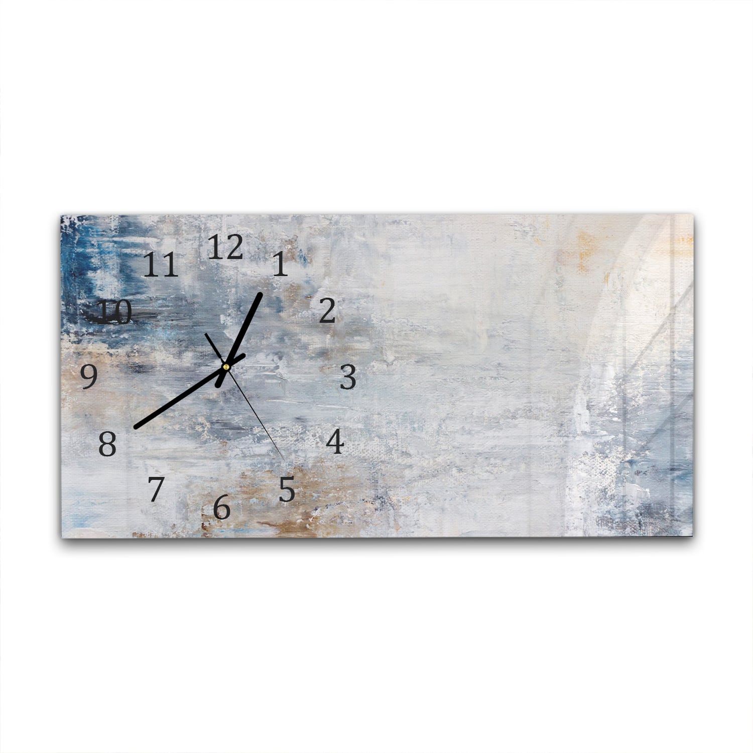 Wanduhr 60x30 - Acrylgemälde auf Leinwand