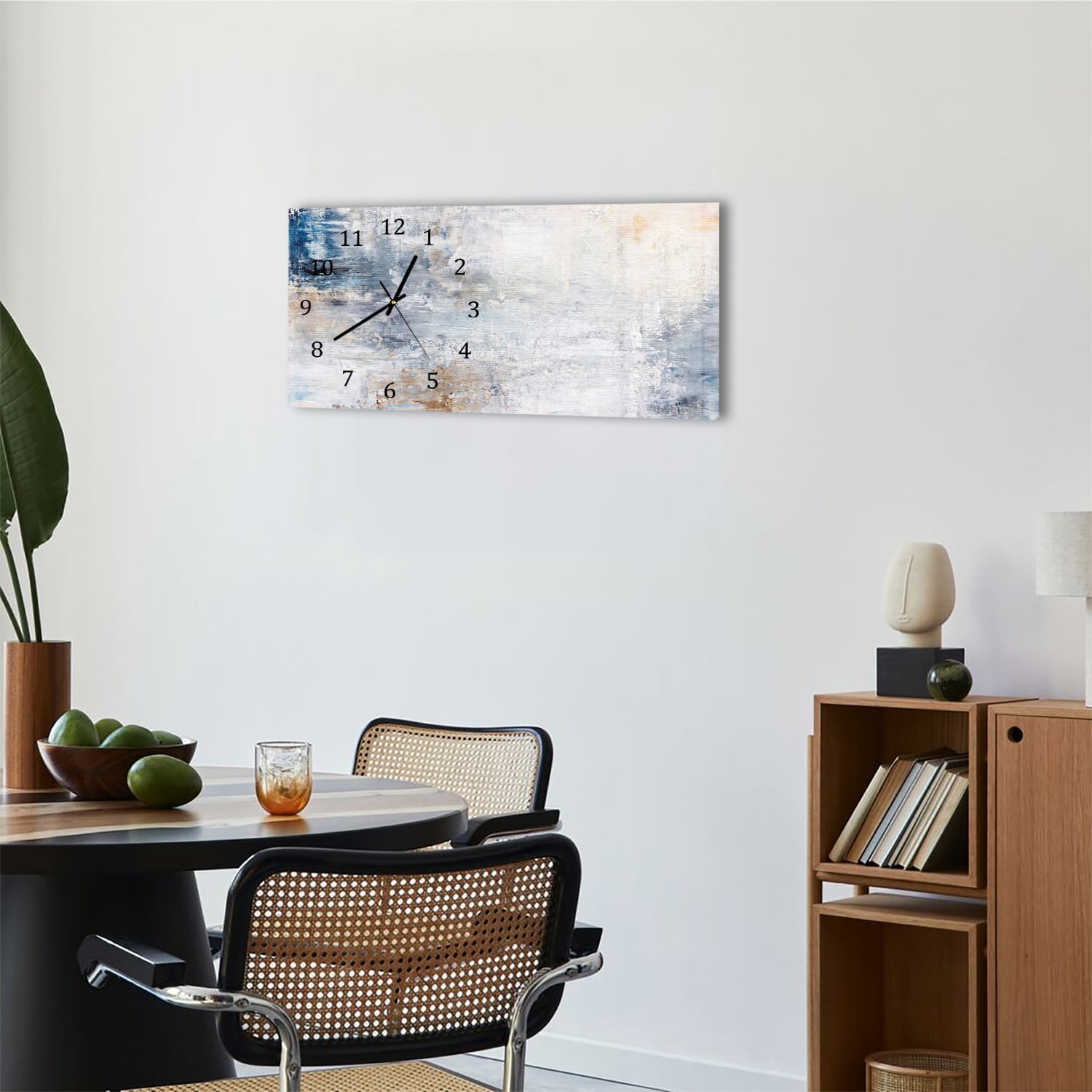 Wanduhr 60x30 - Acrylgemälde auf Leinwand