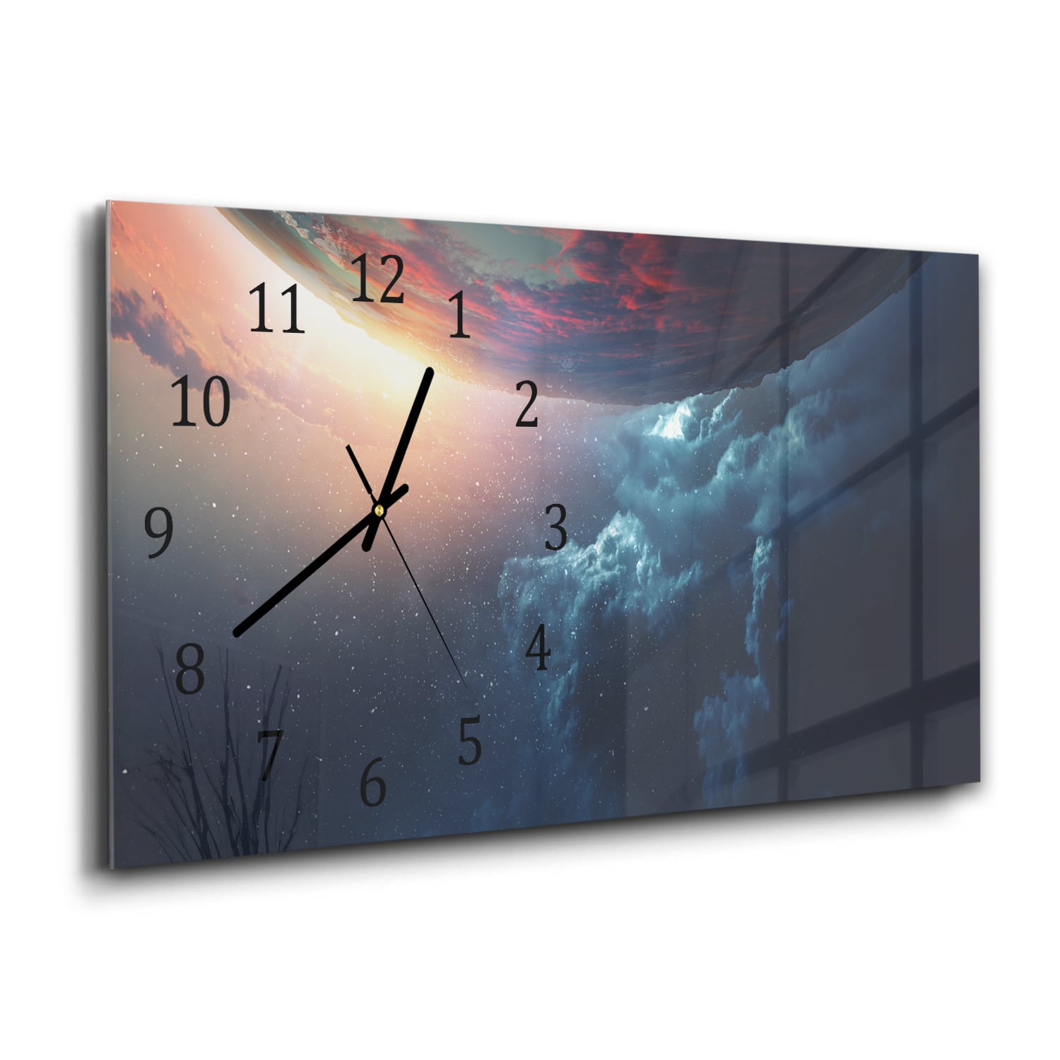 Wanduhr 60x30 - Bahn des Planeten