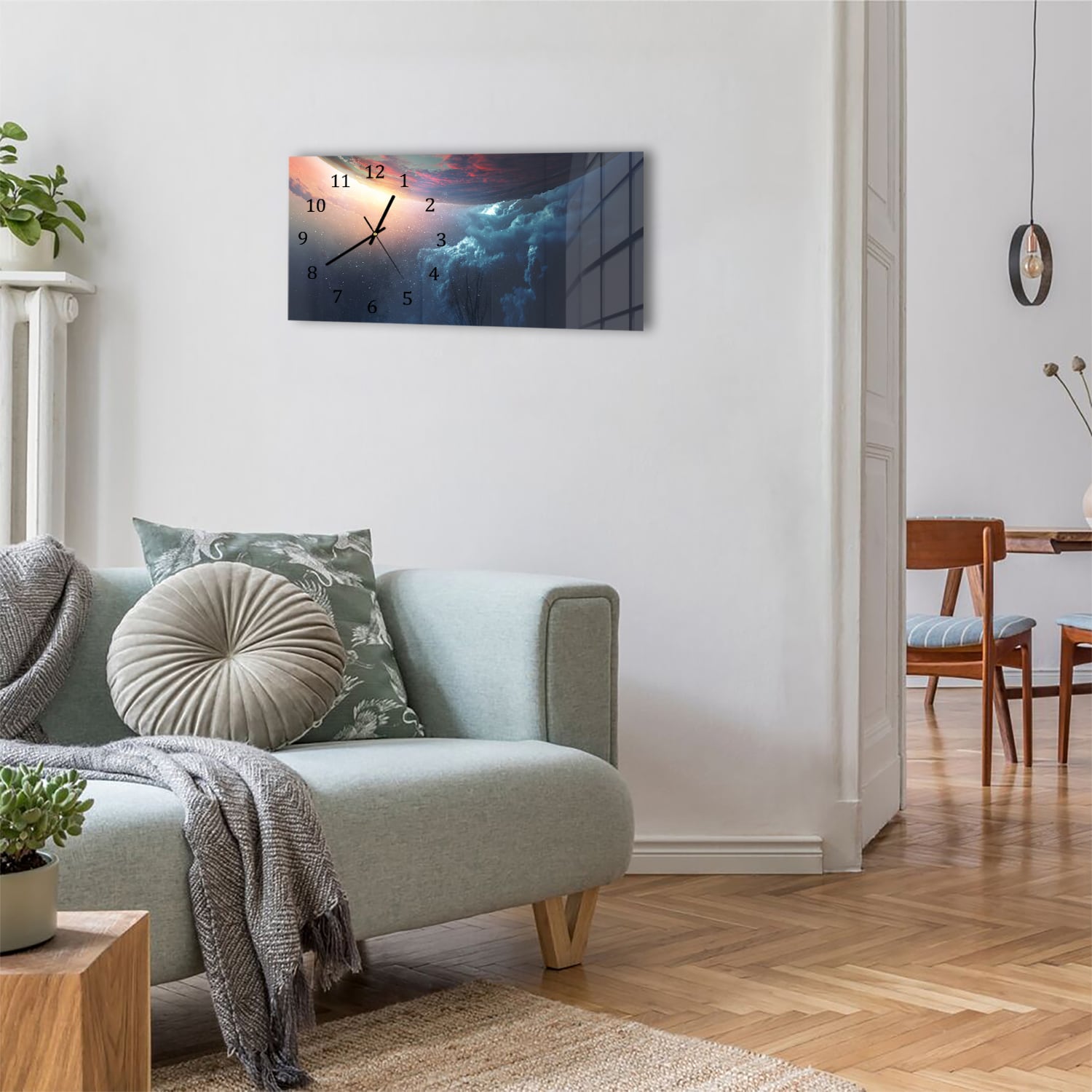 Wanduhr 60x30 - Bahn des Planeten