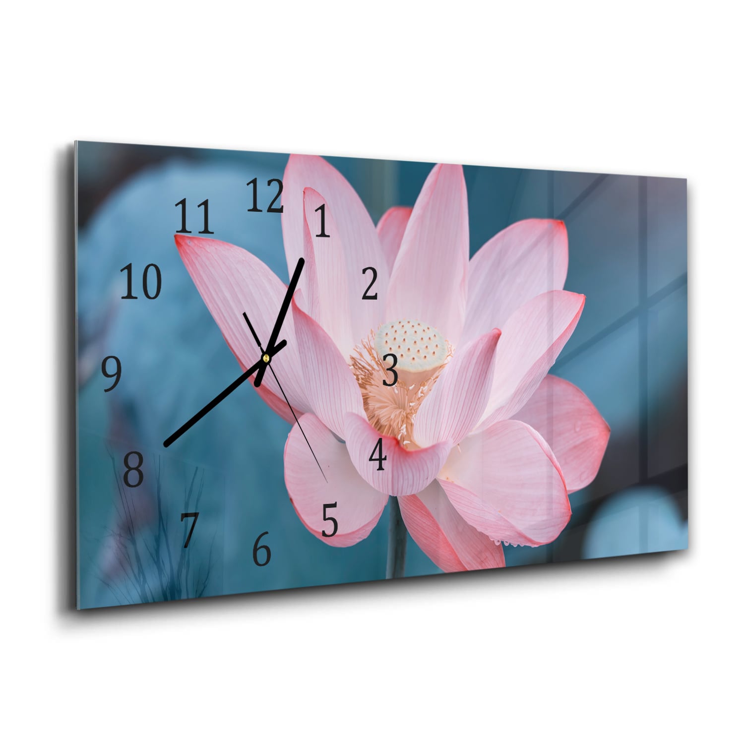 Wanduhr 60x30 - Lotusblume