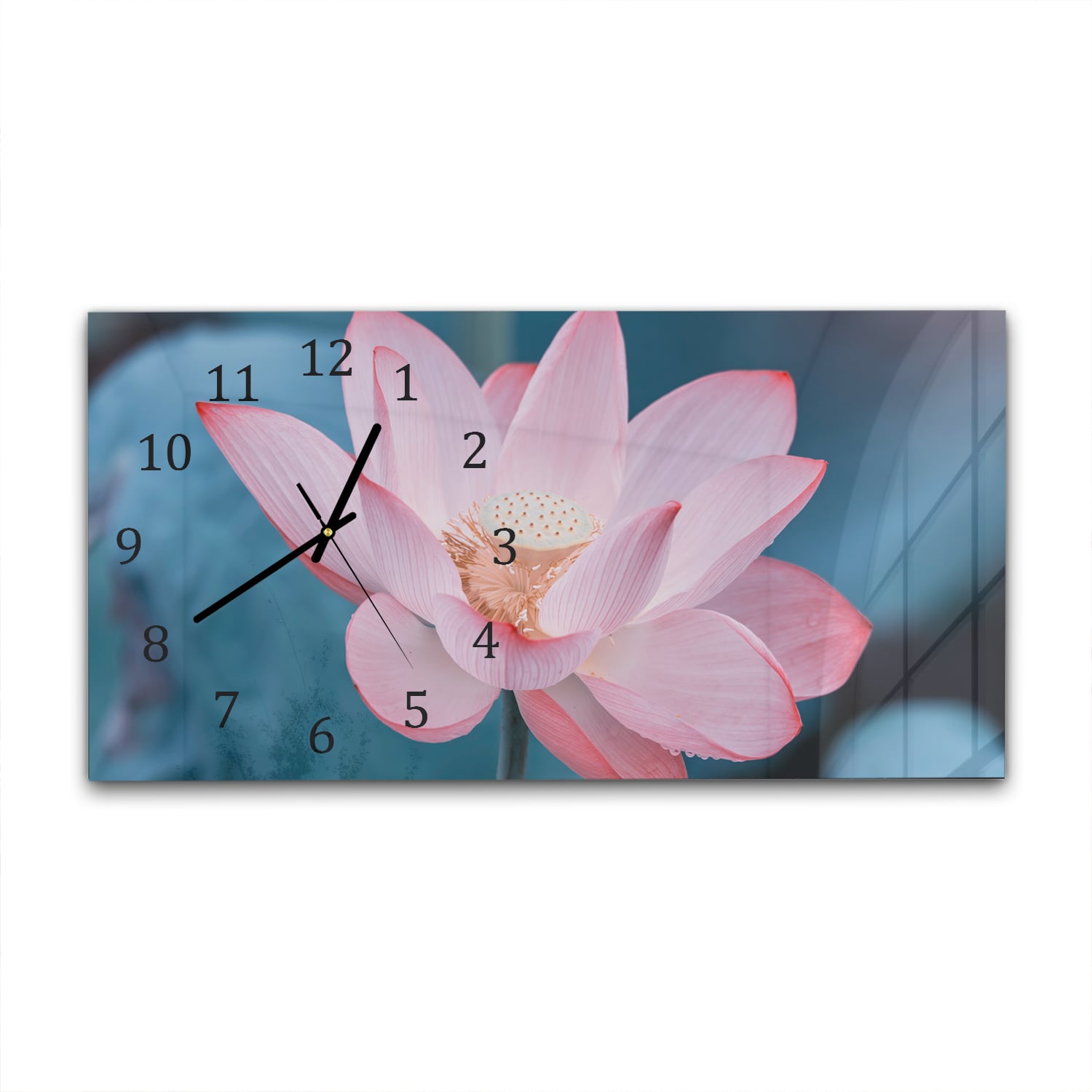 Wanduhr 60x30 - Lotusblume
