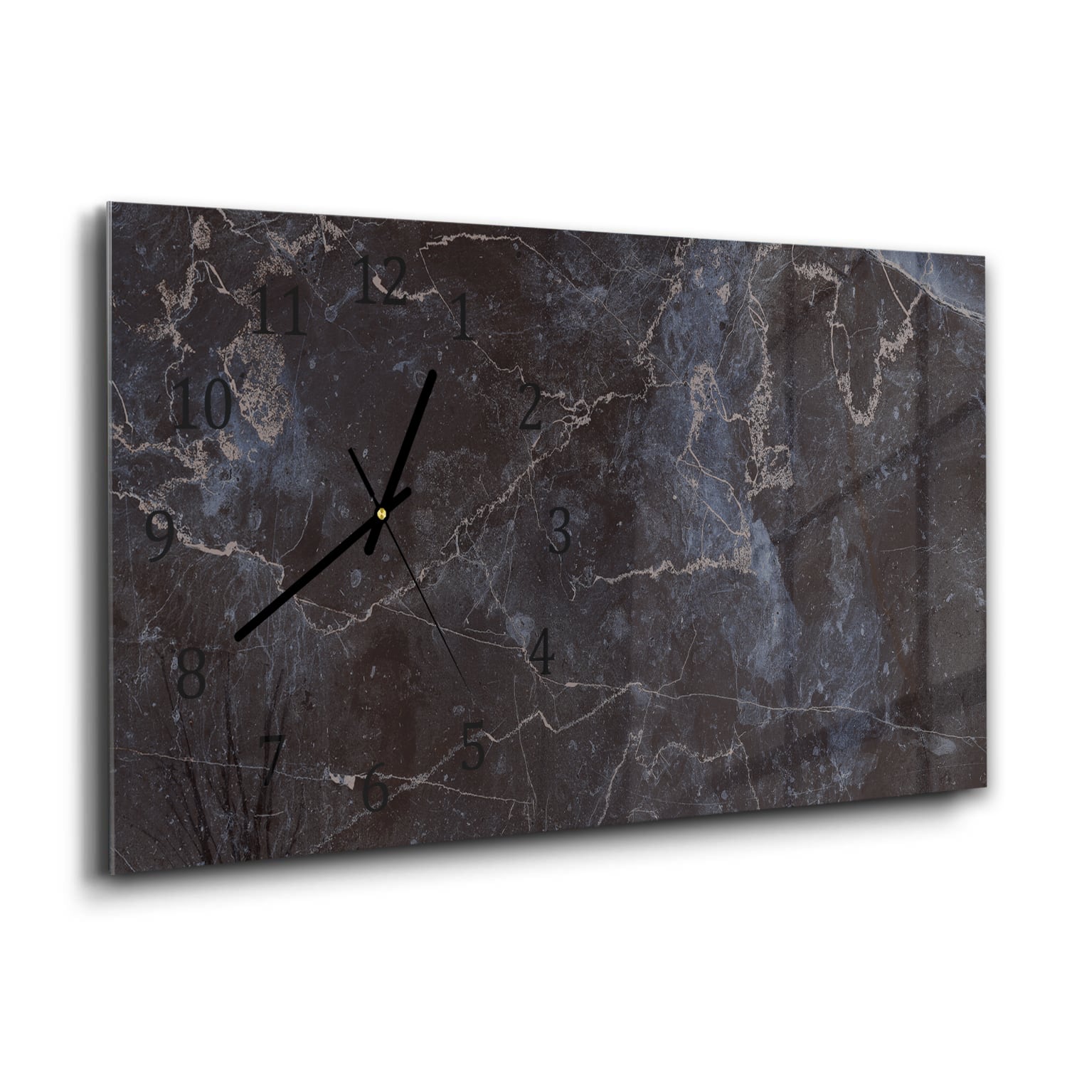Wanduhr 60x30 - Mitternachtsblauer Marmor