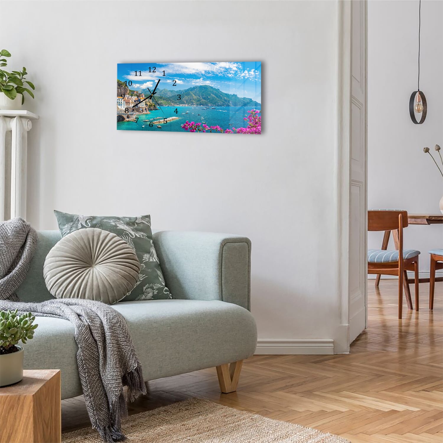 Wanduhr 60x30 - Atrani an der Amalfiküste
