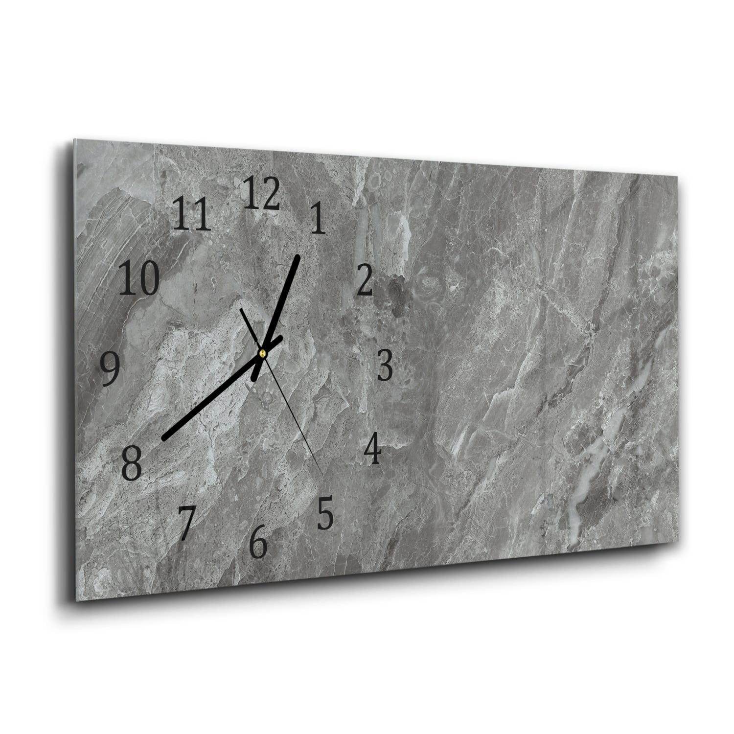 Wanduhr 60x30 - Silbergrauer Marmor