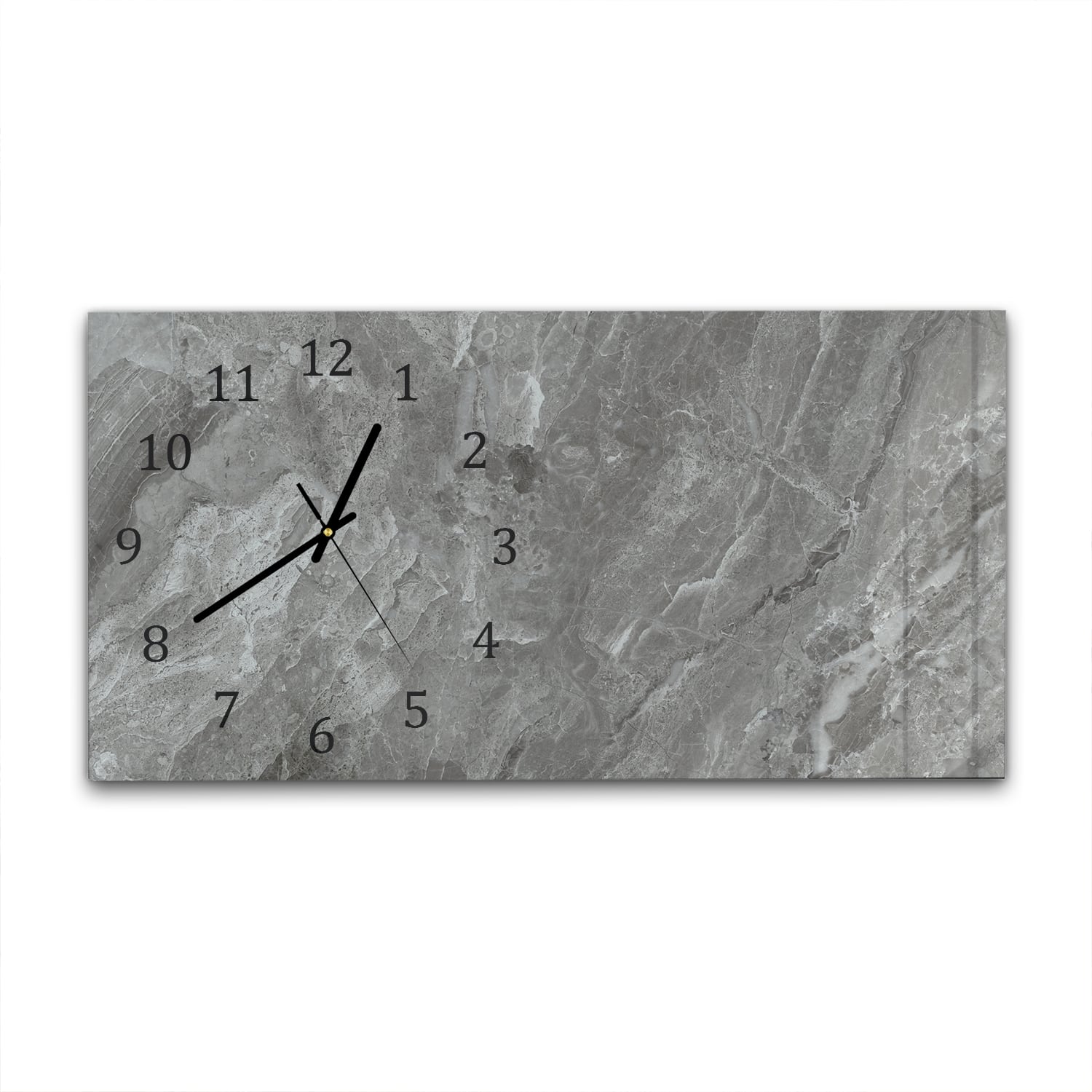 Wanduhr 60x30 - Silbergrauer Marmor