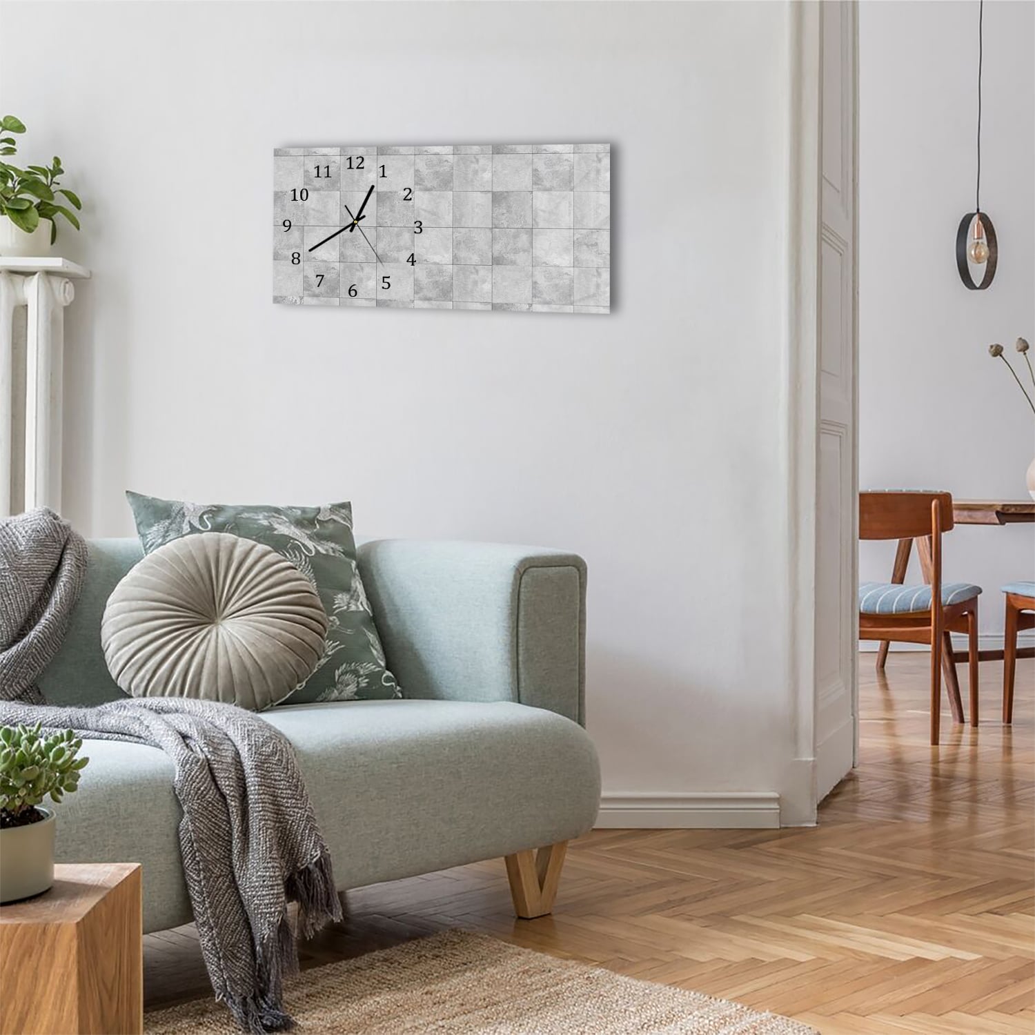 Wanduhr 60x30 - Steinfliesen