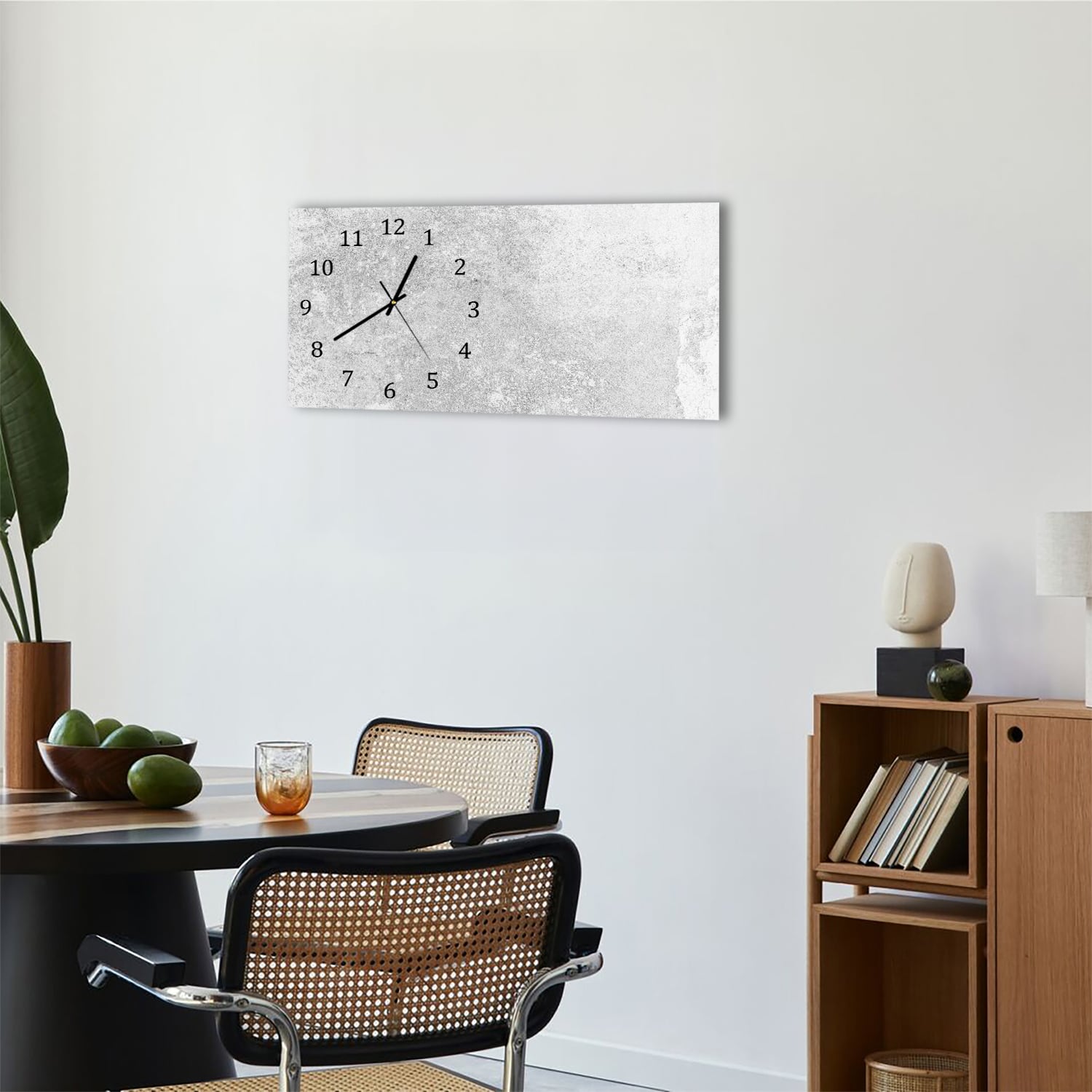 Wanduhr 60x30 - Grauer Kalkstein