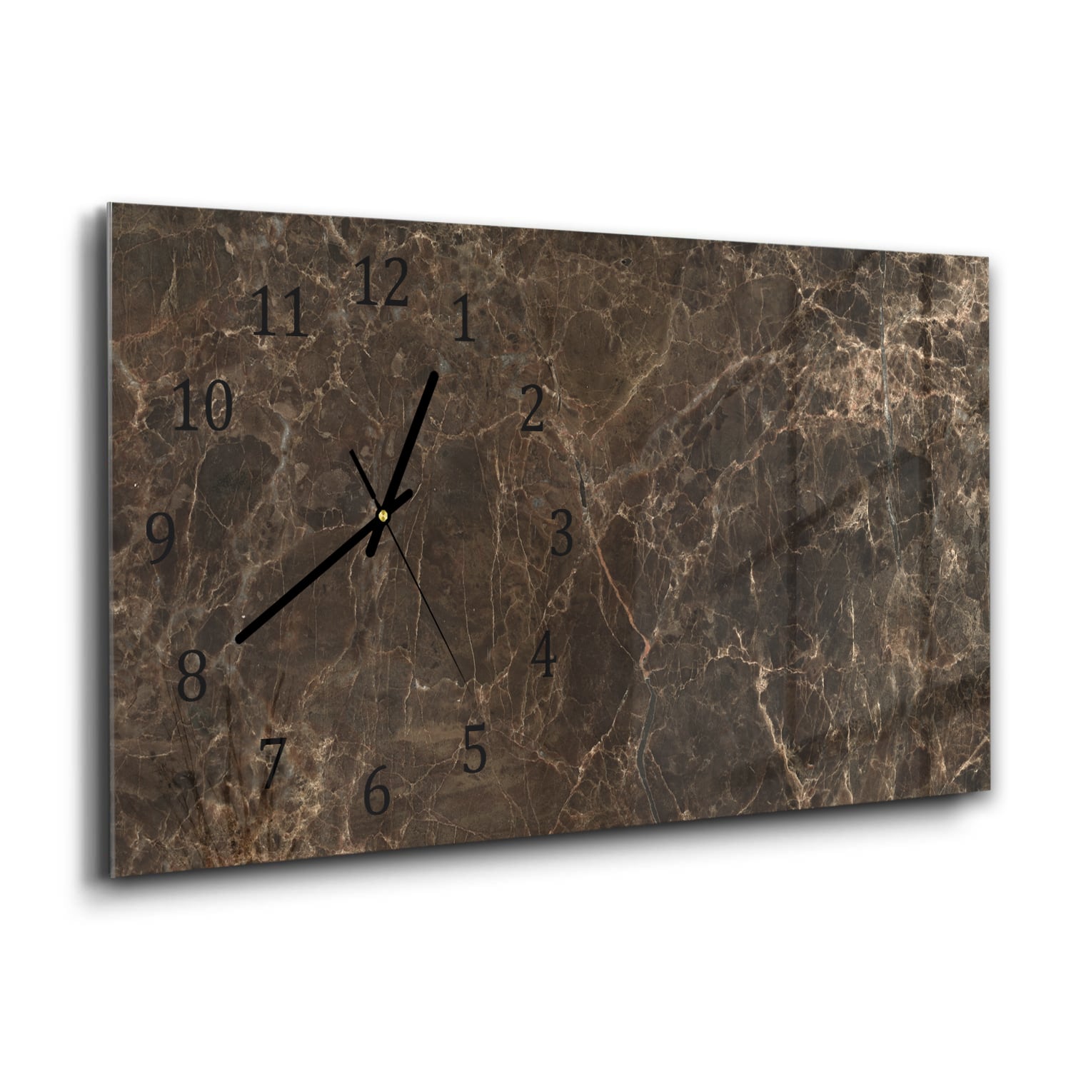 Wanduhr 60x30 - Brauner Marmor