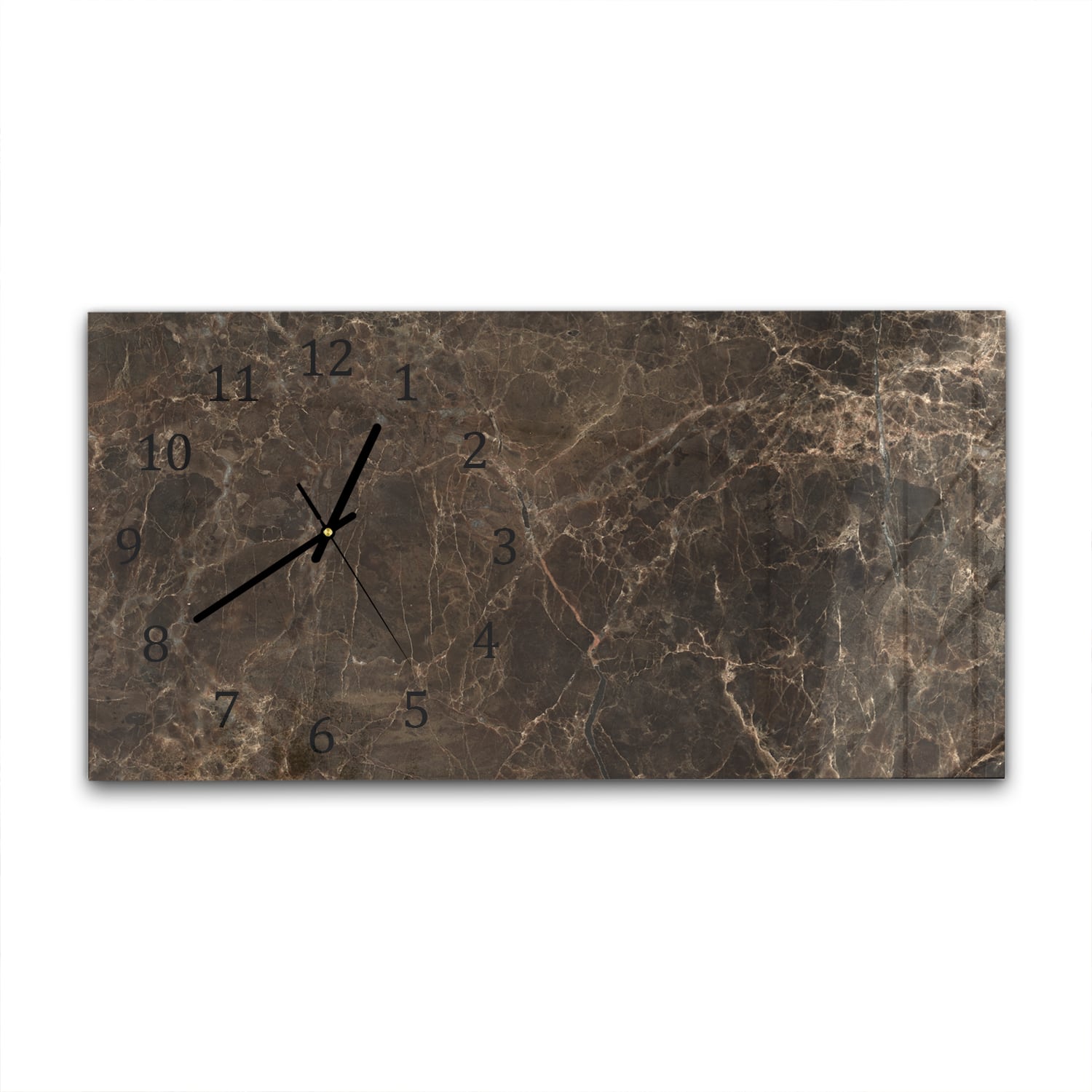 Wanduhr 60x30 - Brauner Marmor