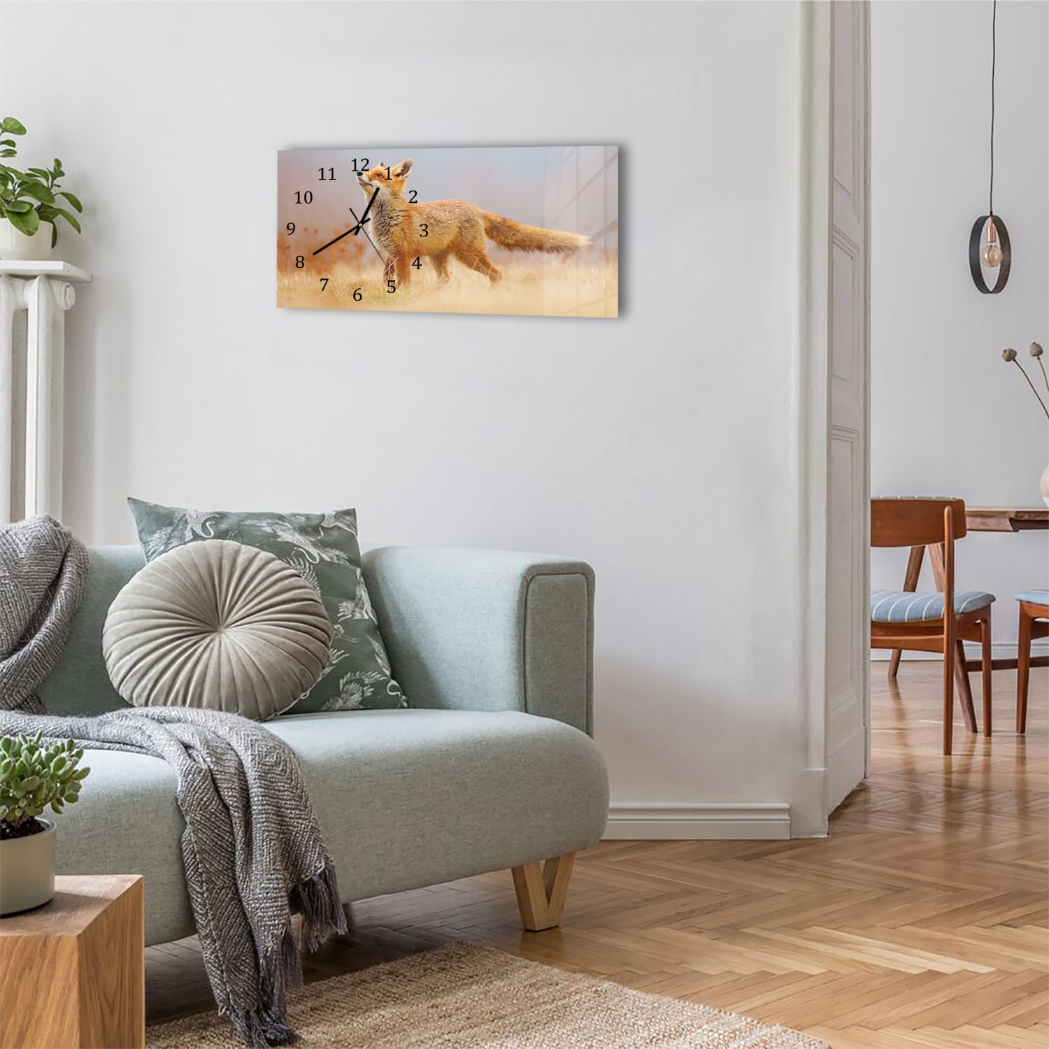 Wanduhr 60x30 - Rotfuchs