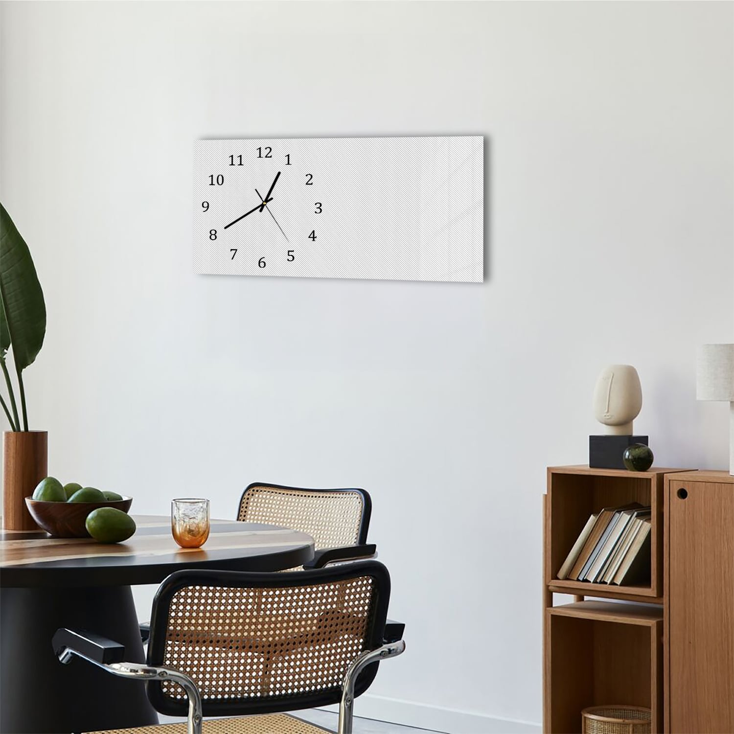 Wanduhr 60x30 - Abstrakte Linien-Textur