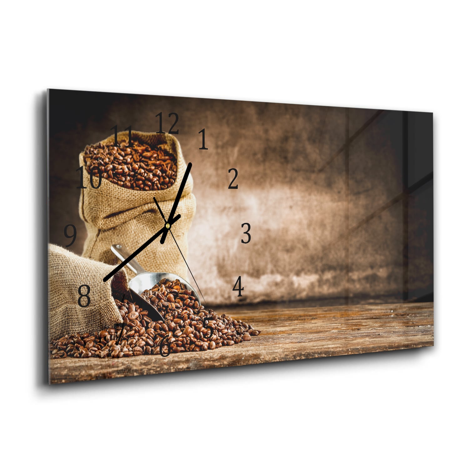 Wanduhr 60x30 - Aroma von Kaffee