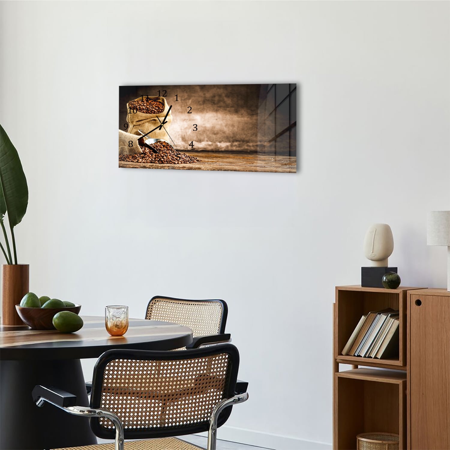 Wanduhr 60x30 - Aroma von Kaffee