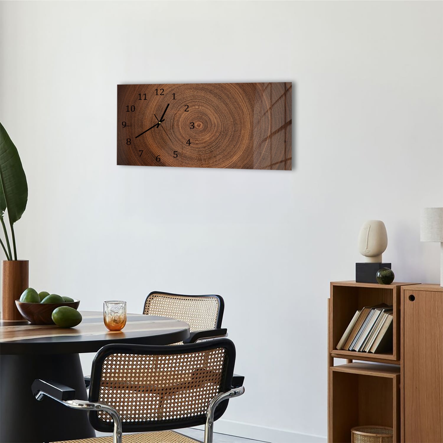 Wanduhr 60x30 - Baumringe