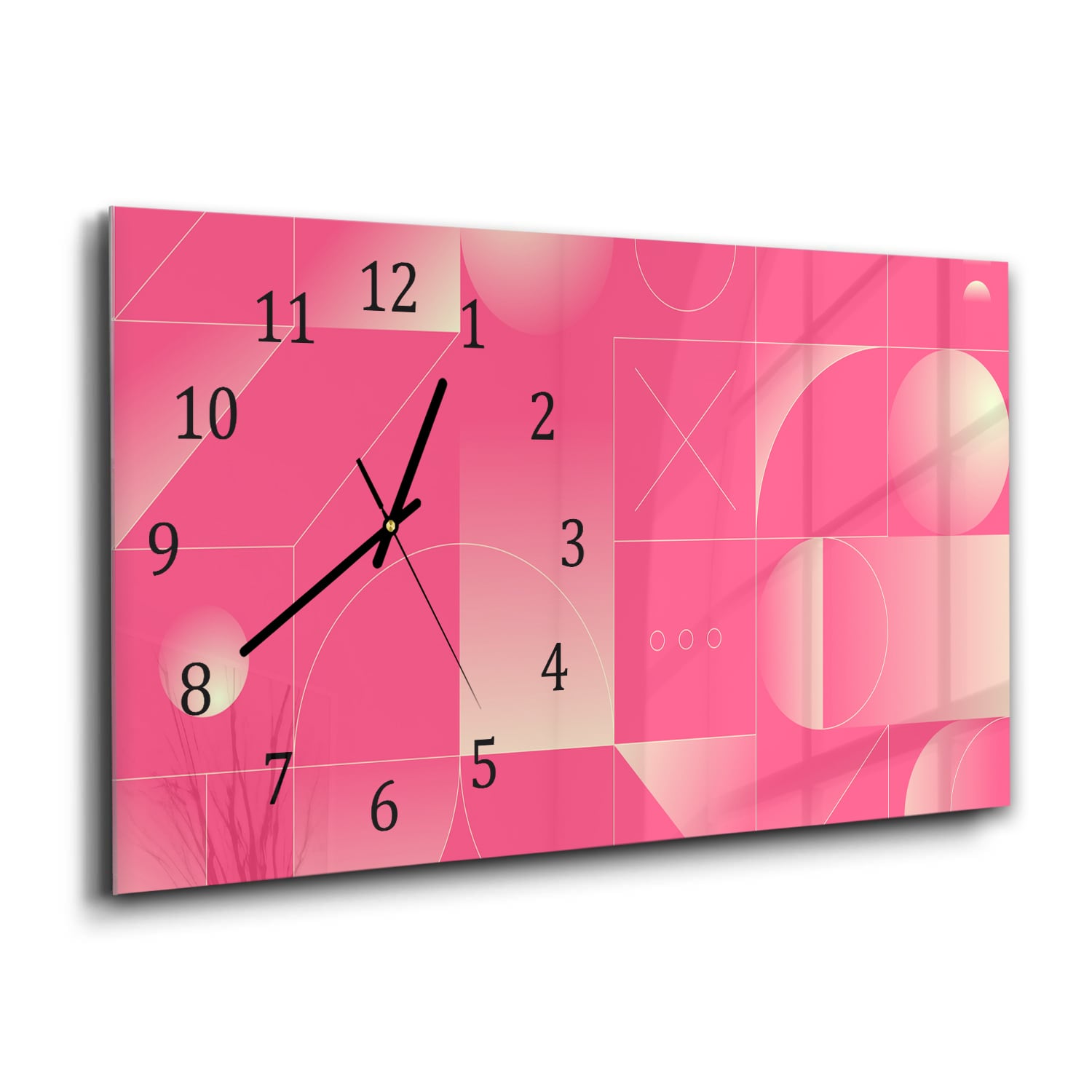 Wanduhr 60x30 - Rotes abstraktes Kunstwerk