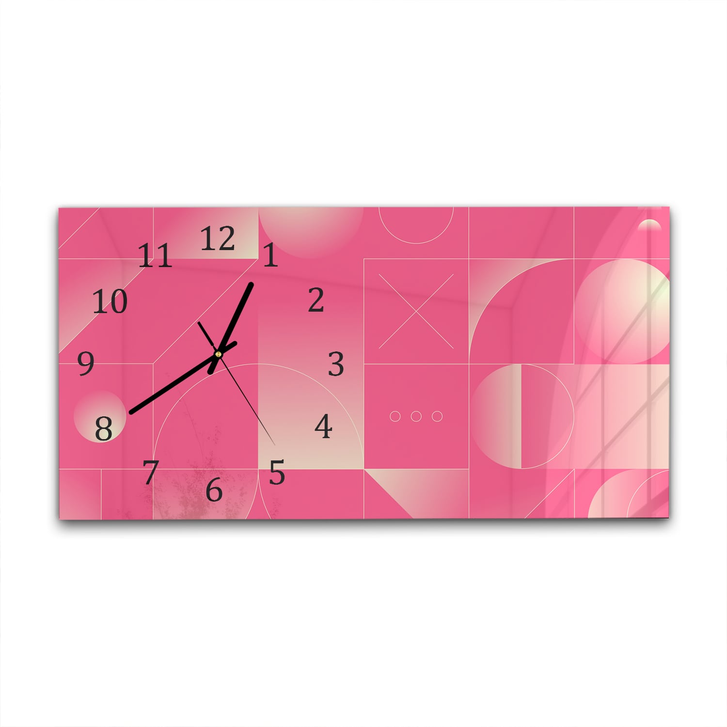 Wanduhr 60x30 - Rotes abstraktes Kunstwerk