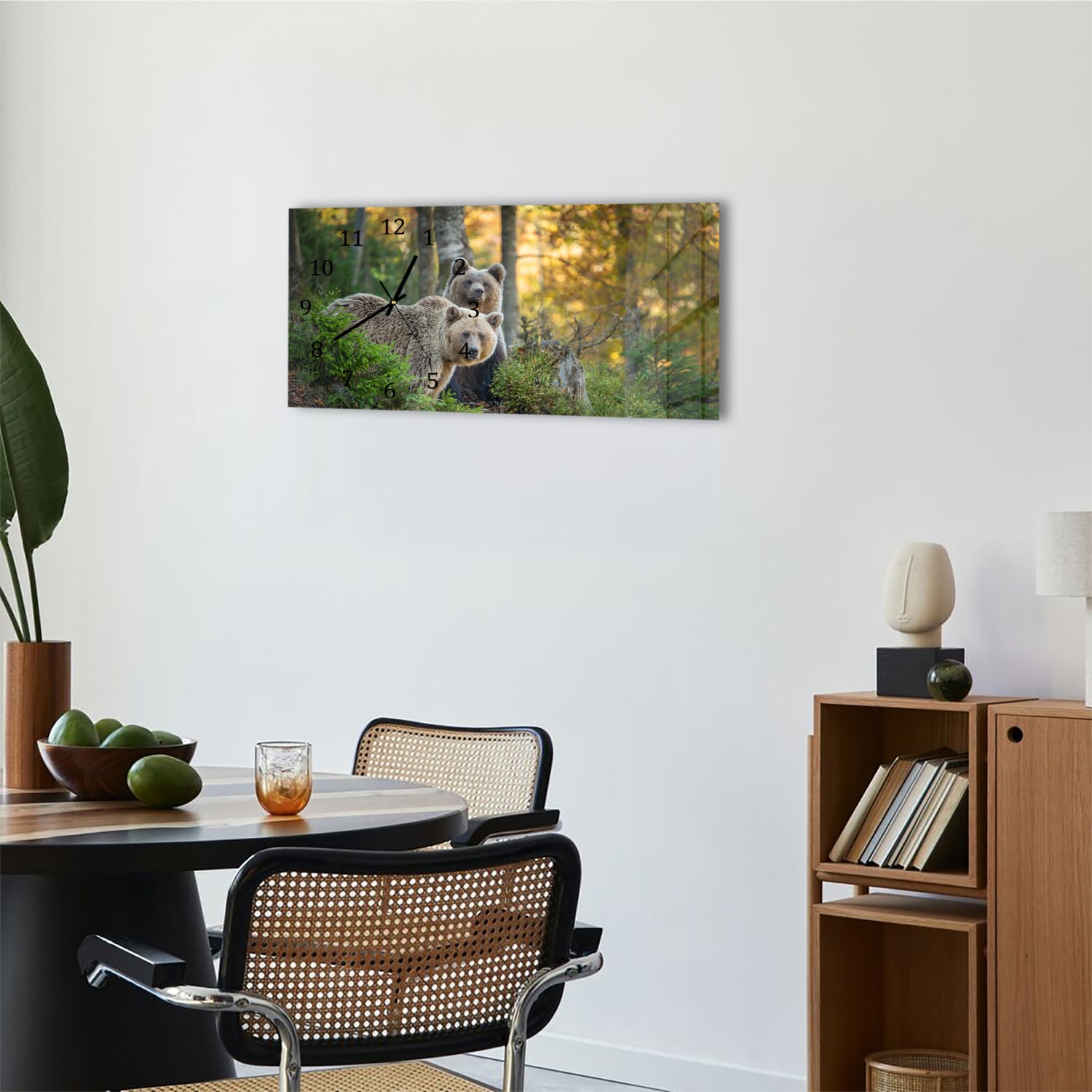 Wanduhr 60x30 - Braunbären