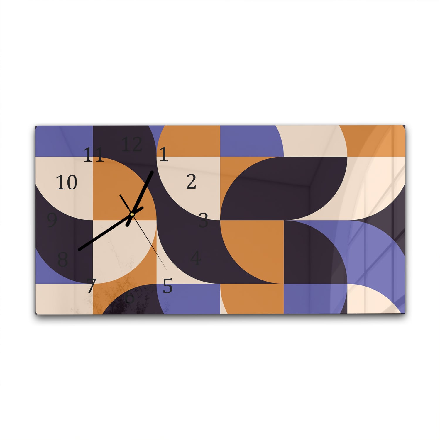 Wanduhr 60x30 - Buntes abstraktes Kunstwerk