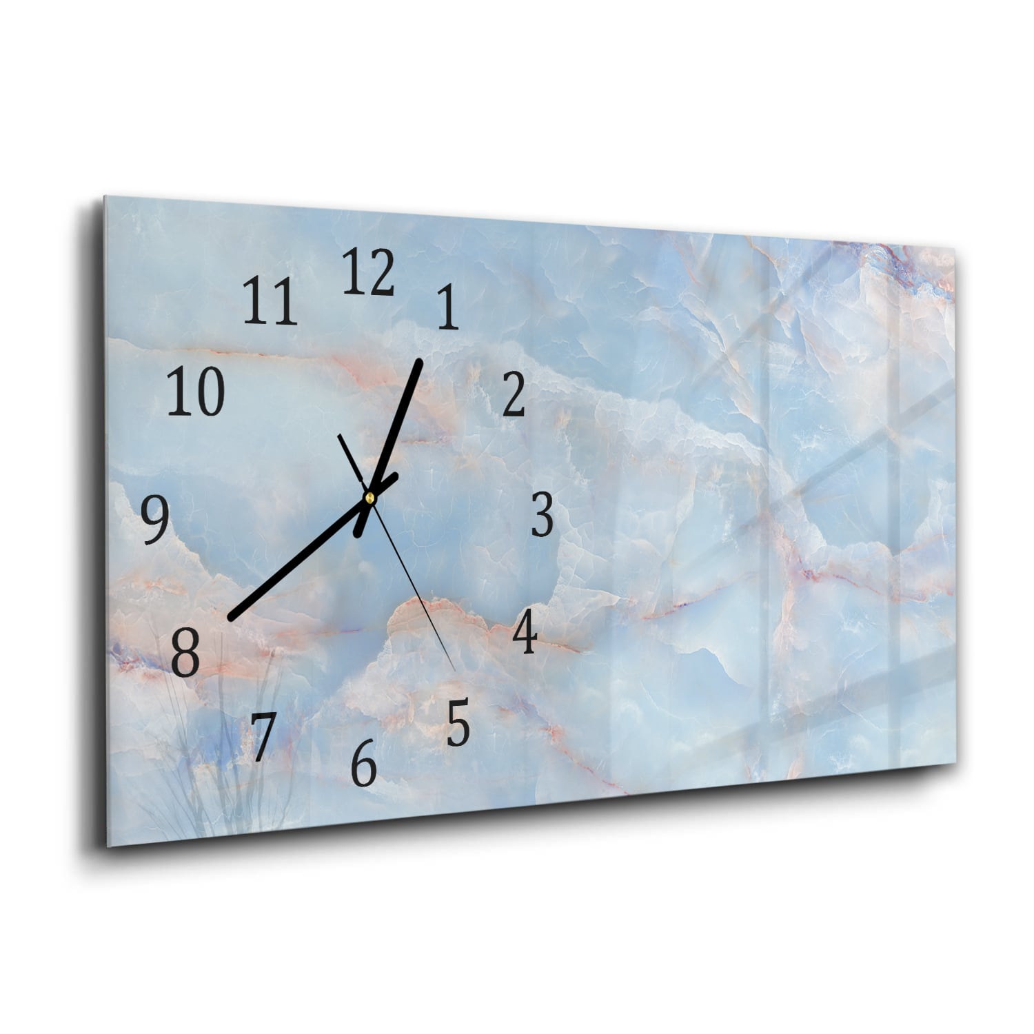 Wanduhr 60x30 - Himmlischer Marmor