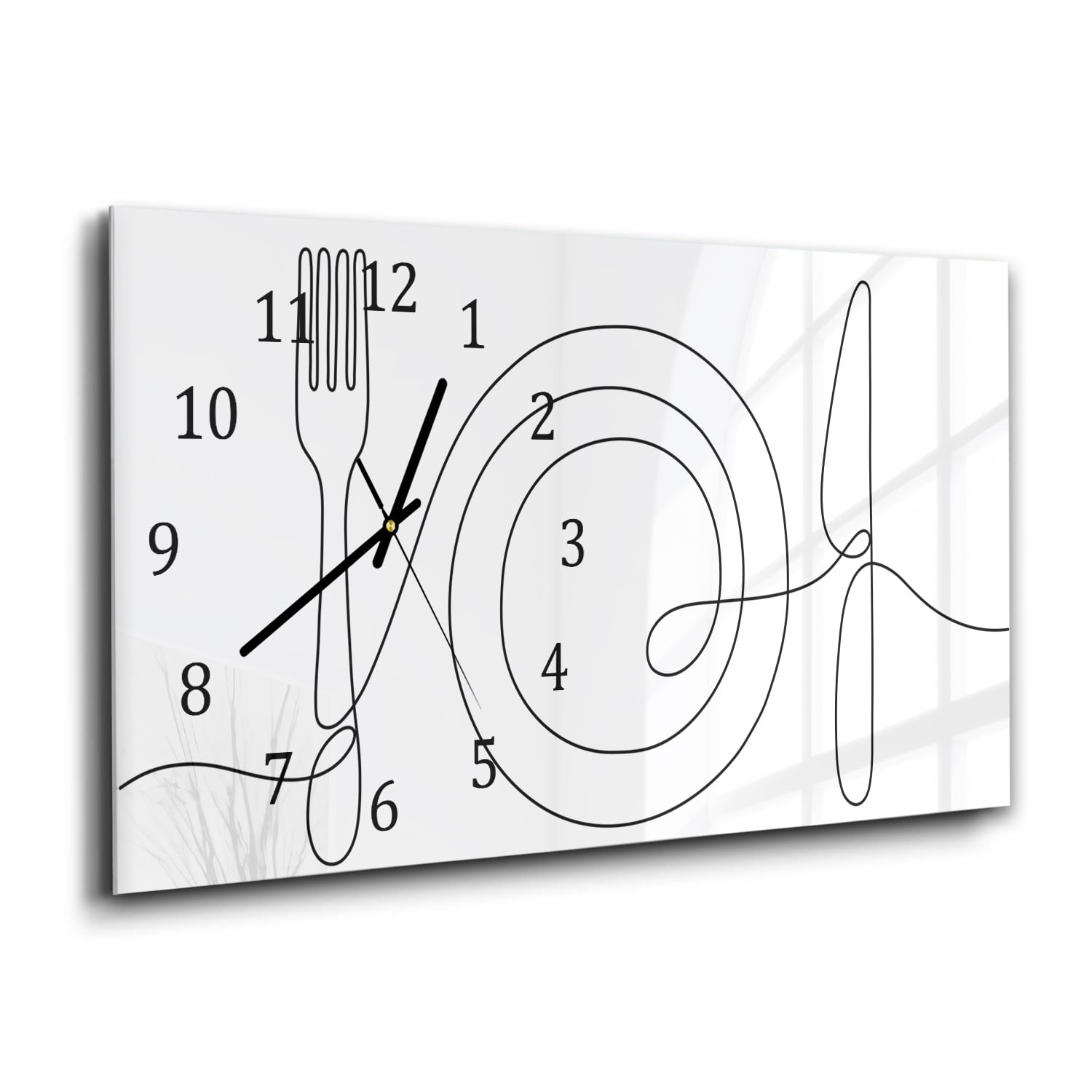 Wanduhr 60x30 - Linienkunst Esstisch