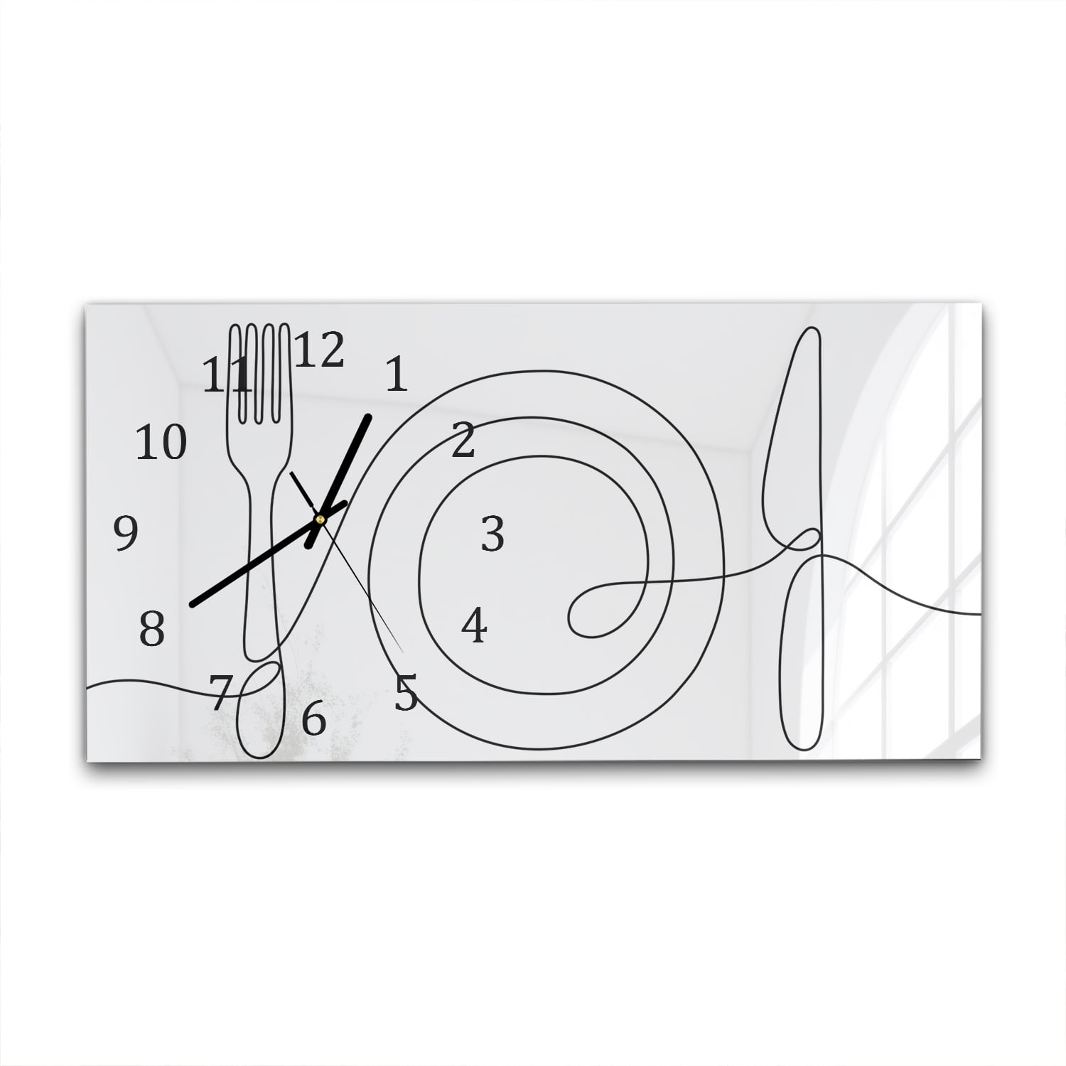 Wanduhr 60x30 - Linienkunst Esstisch