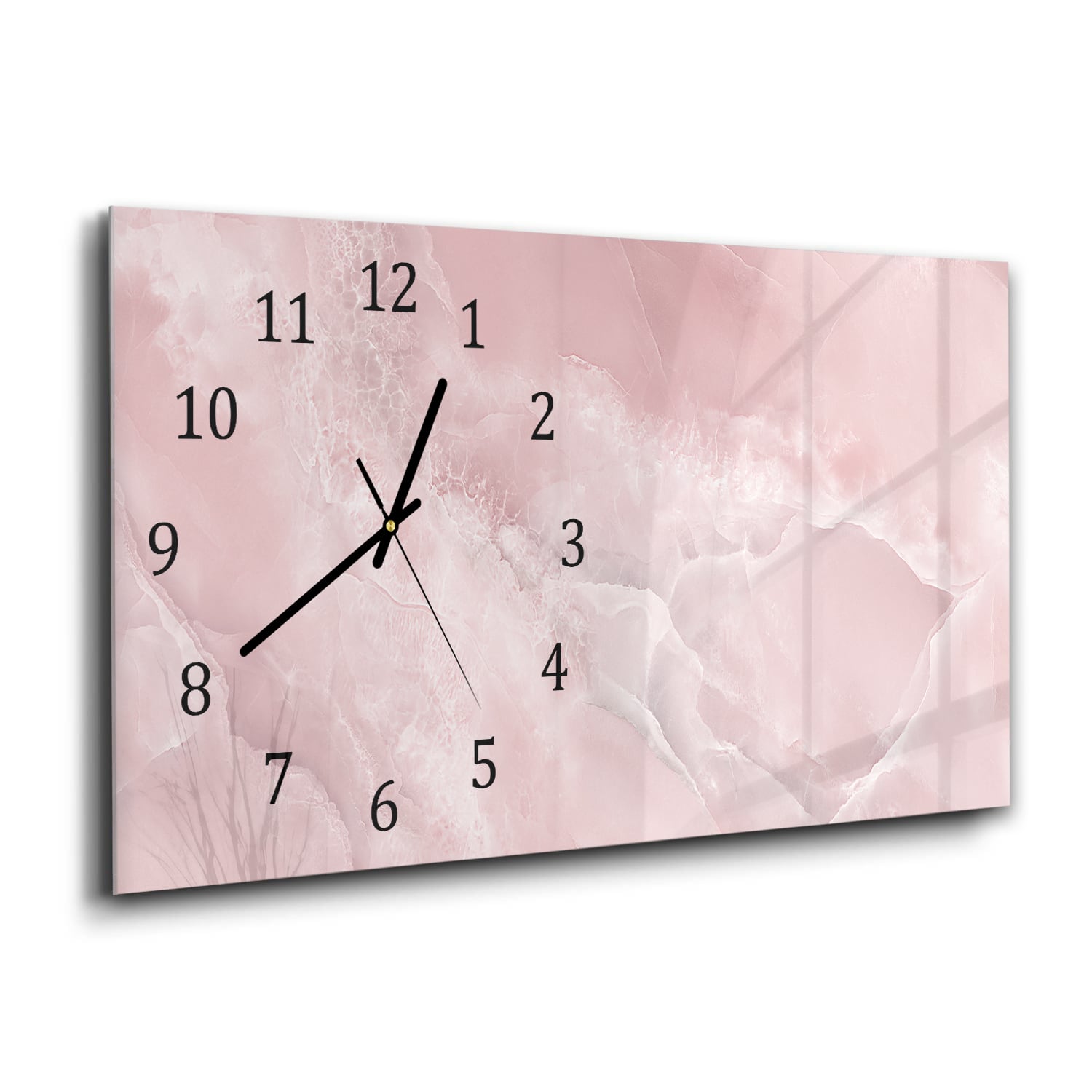 Wanduhr 60x30 - Hellrosa Marmor