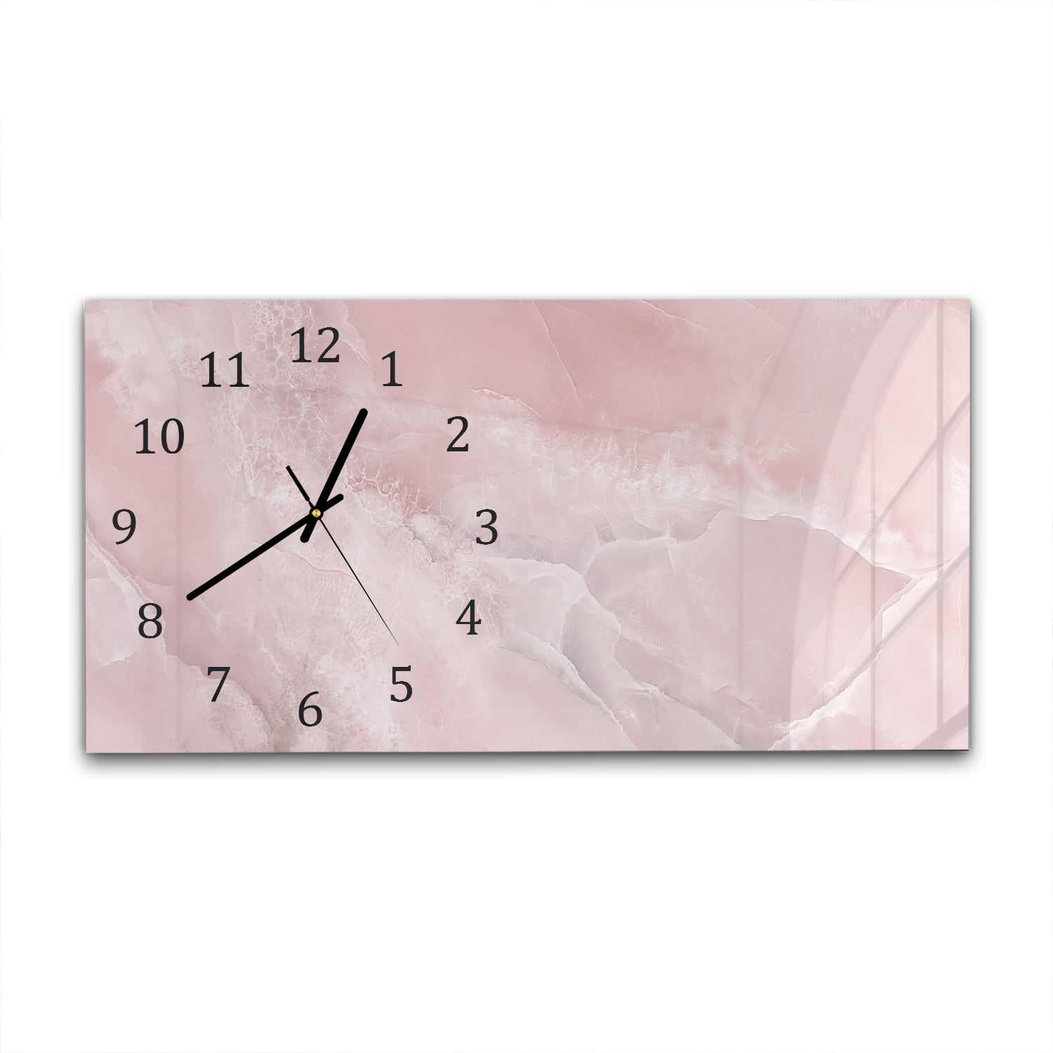 Wanduhr 60x30 - Hellrosa Marmor