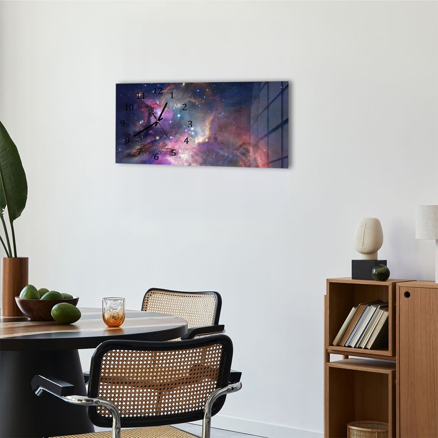 Wanduhr 60x30 - Farben der Milchstraße