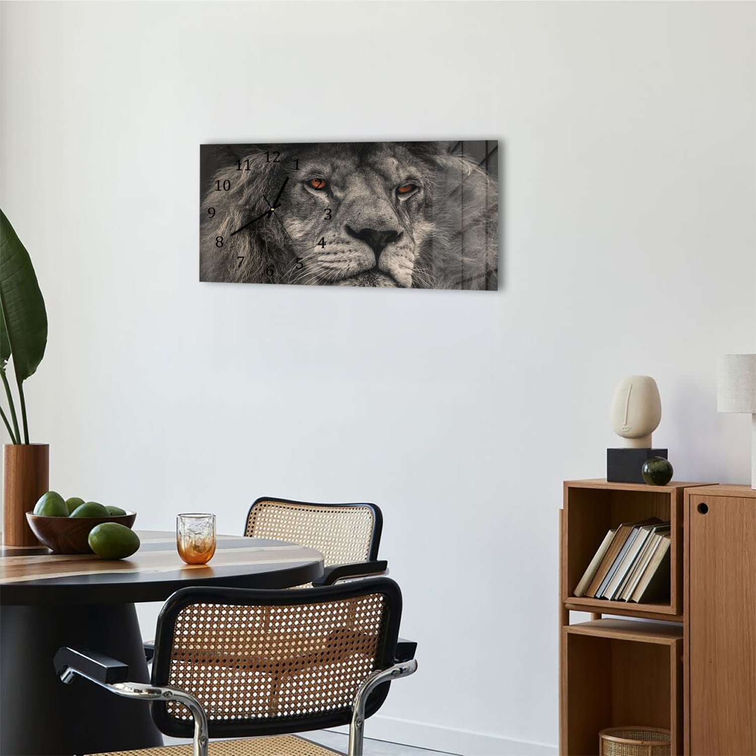 Wanduhr 60x30 - Löwe Nahaufnahme