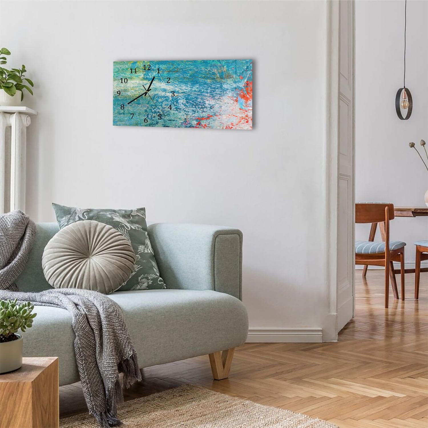 Wanduhr 60x30 - Helle Ölpalettenfarbe