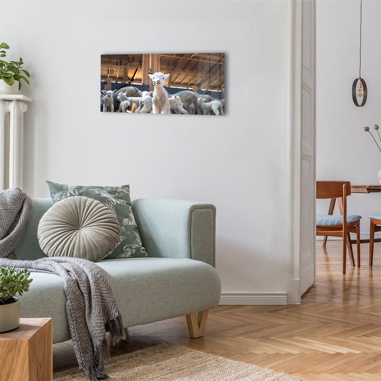 Wanduhr 60x30 - Lamm