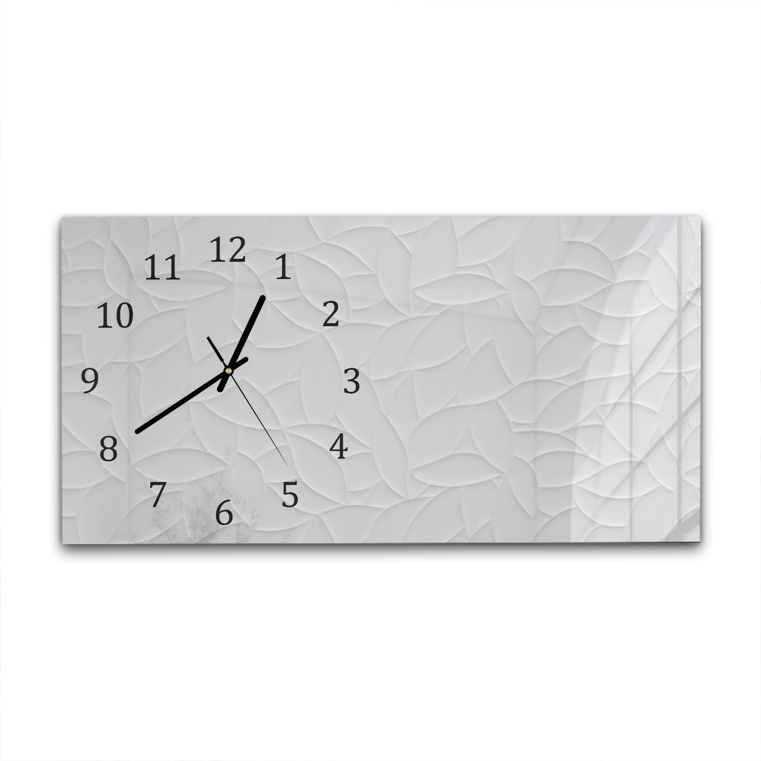 Wanduhr 60x30 - Blatt-Textur auf Fliesen