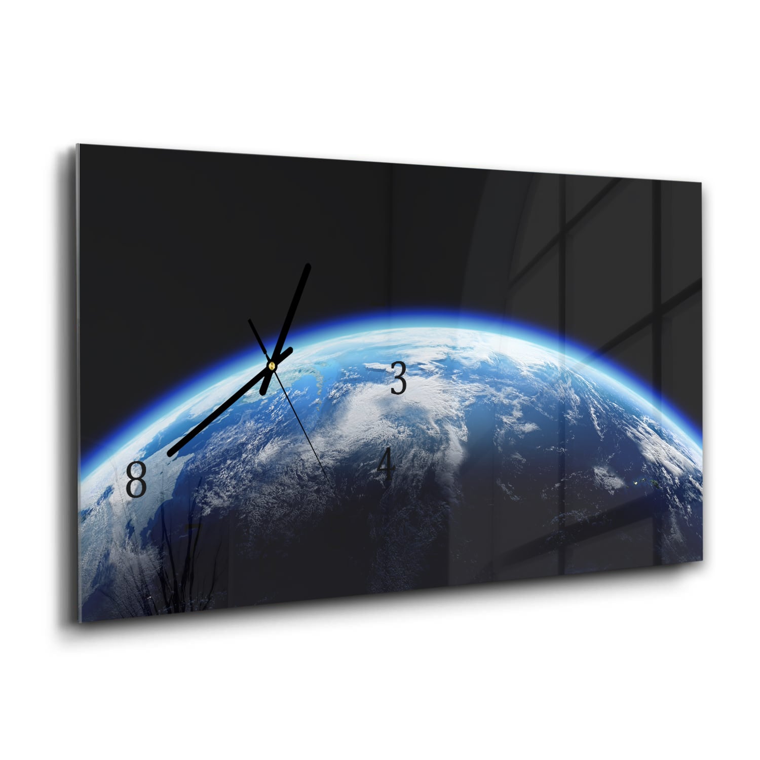 Wanduhr 60x30 - Planet Erde