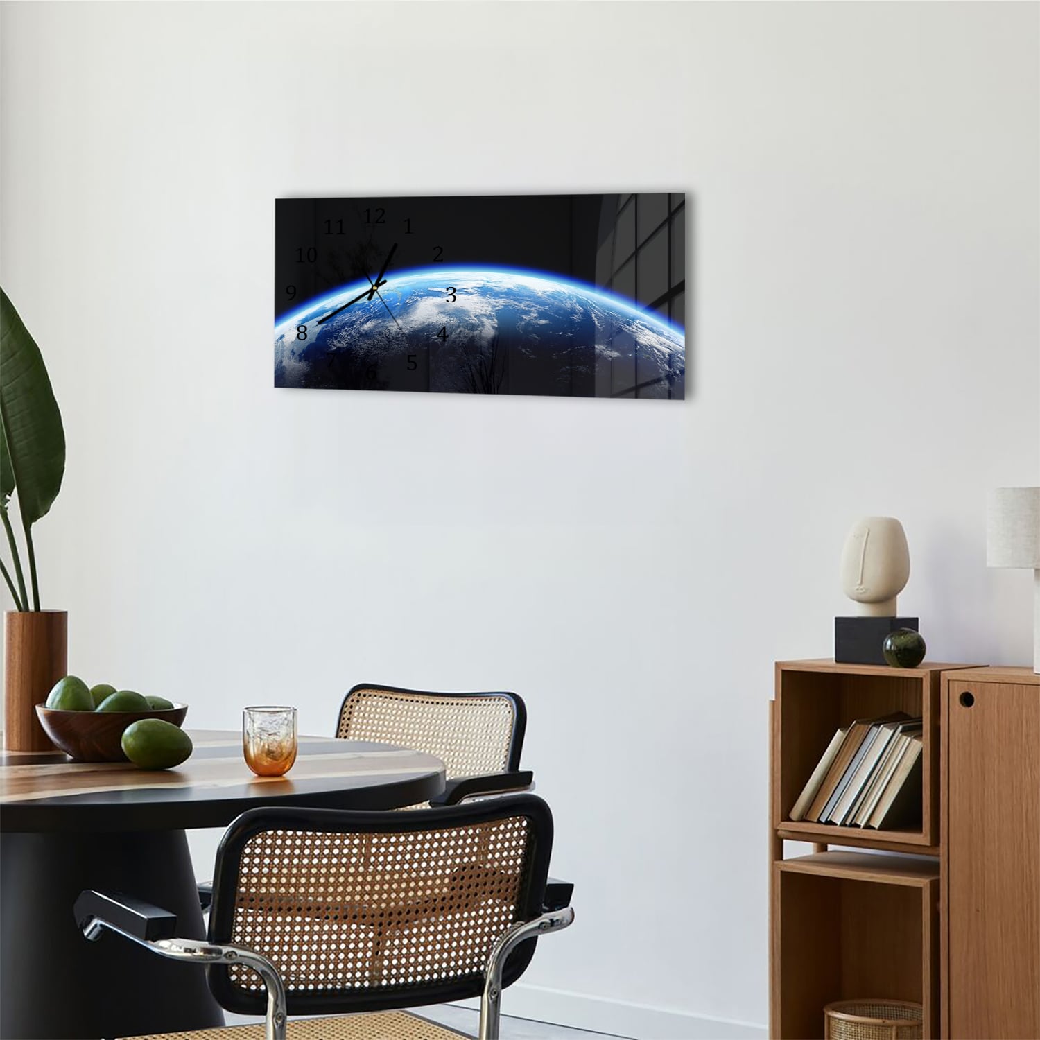 Wanduhr 60x30 - Planet Erde