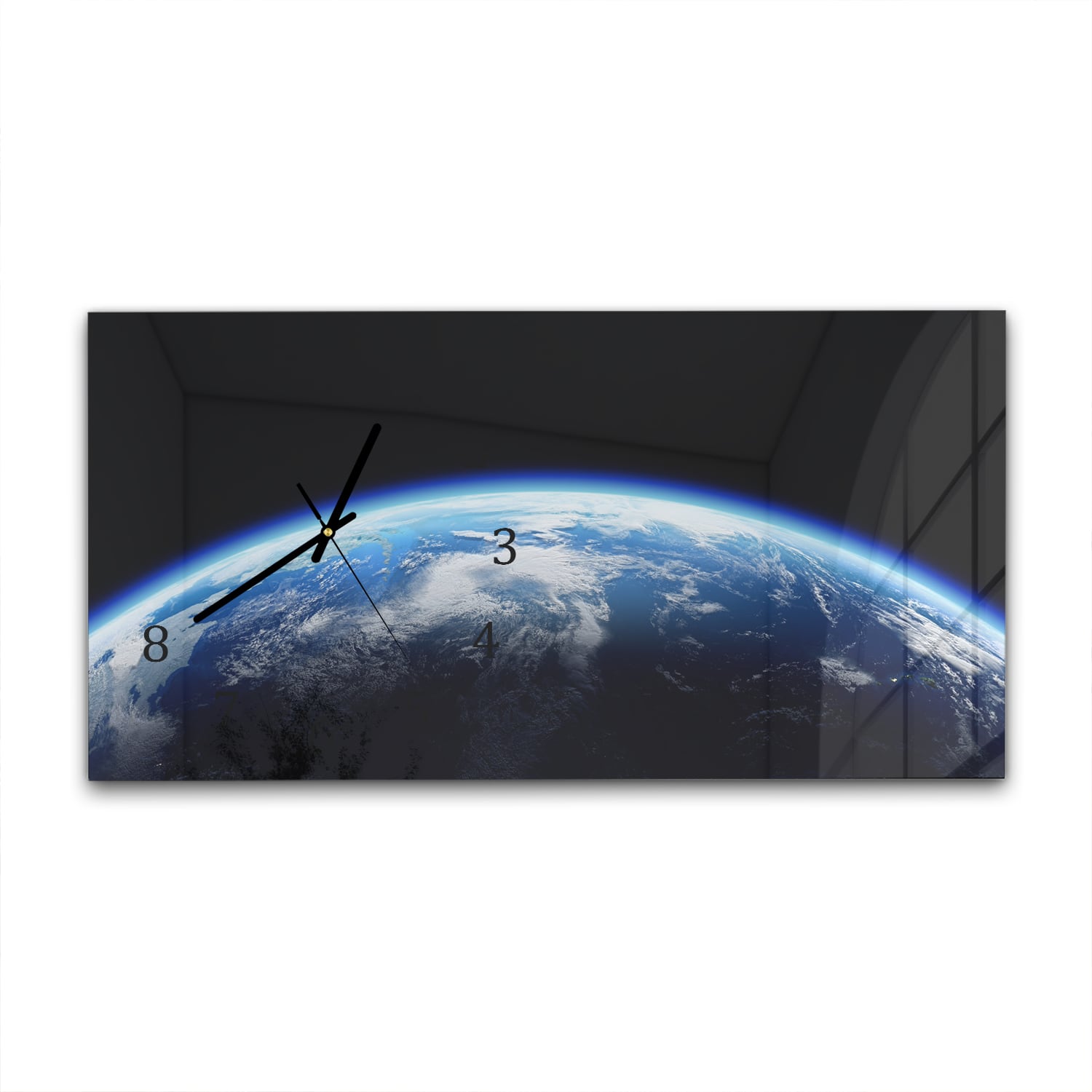 Wanduhr 60x30 - Planet Erde